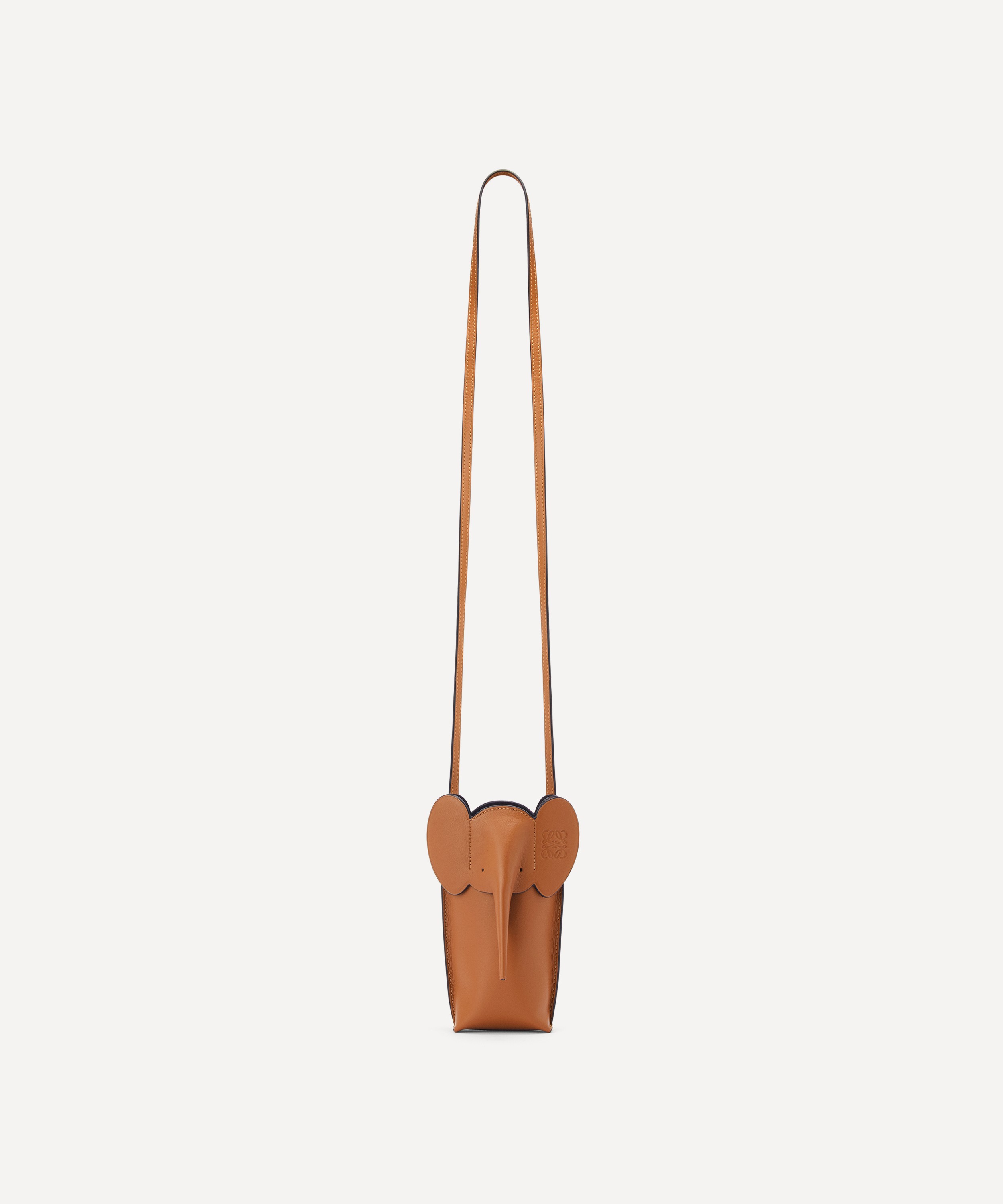 Elephant Pocket Leather Crossbody Bag in Brown - Loewe