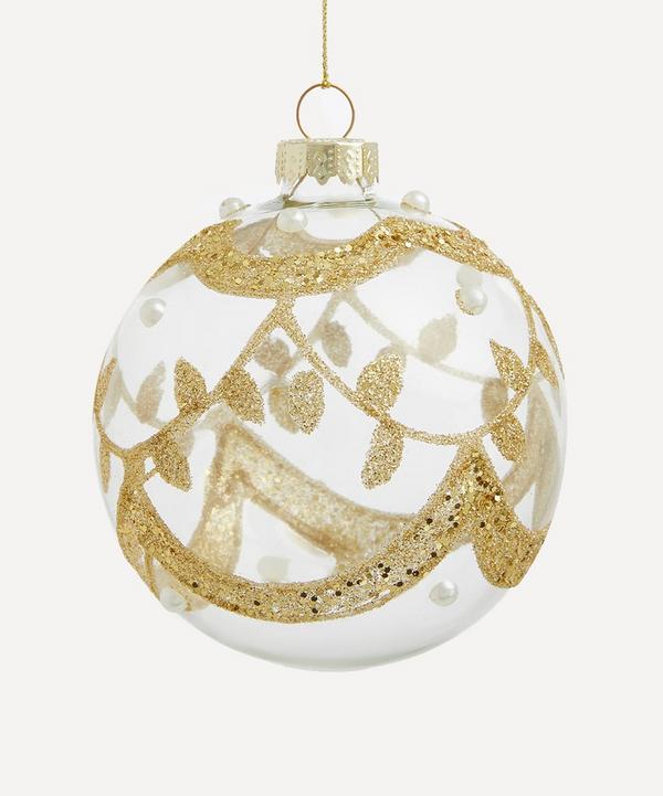 Christmas - Gold Glitter Glass Bauble image number null