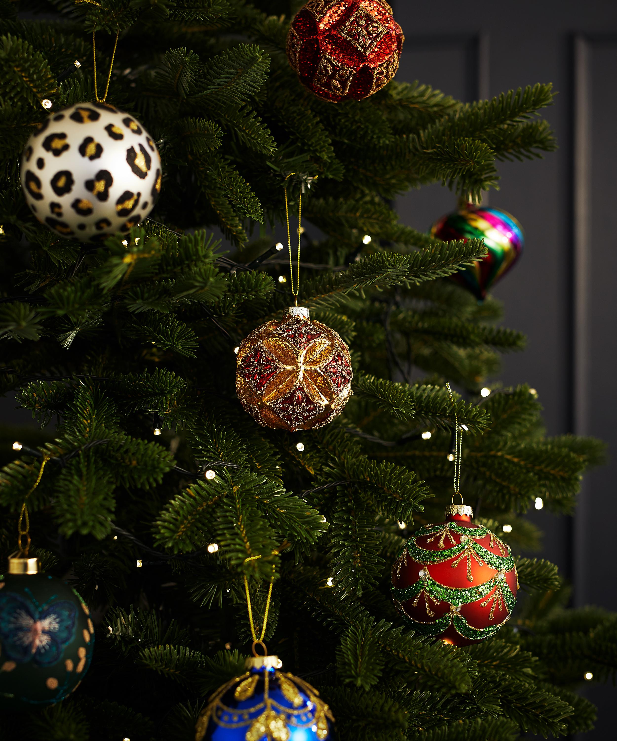Christmas - Glass Gold Flower Bauble image number 1