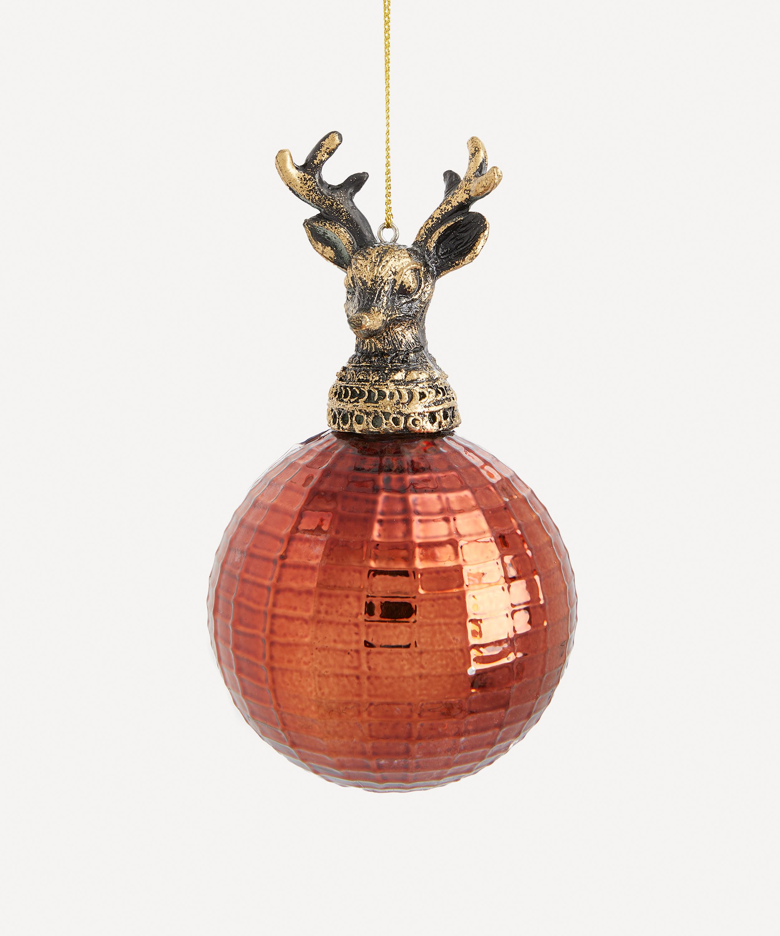 Christmas - Copper Reindeer Head Bauble image number 0