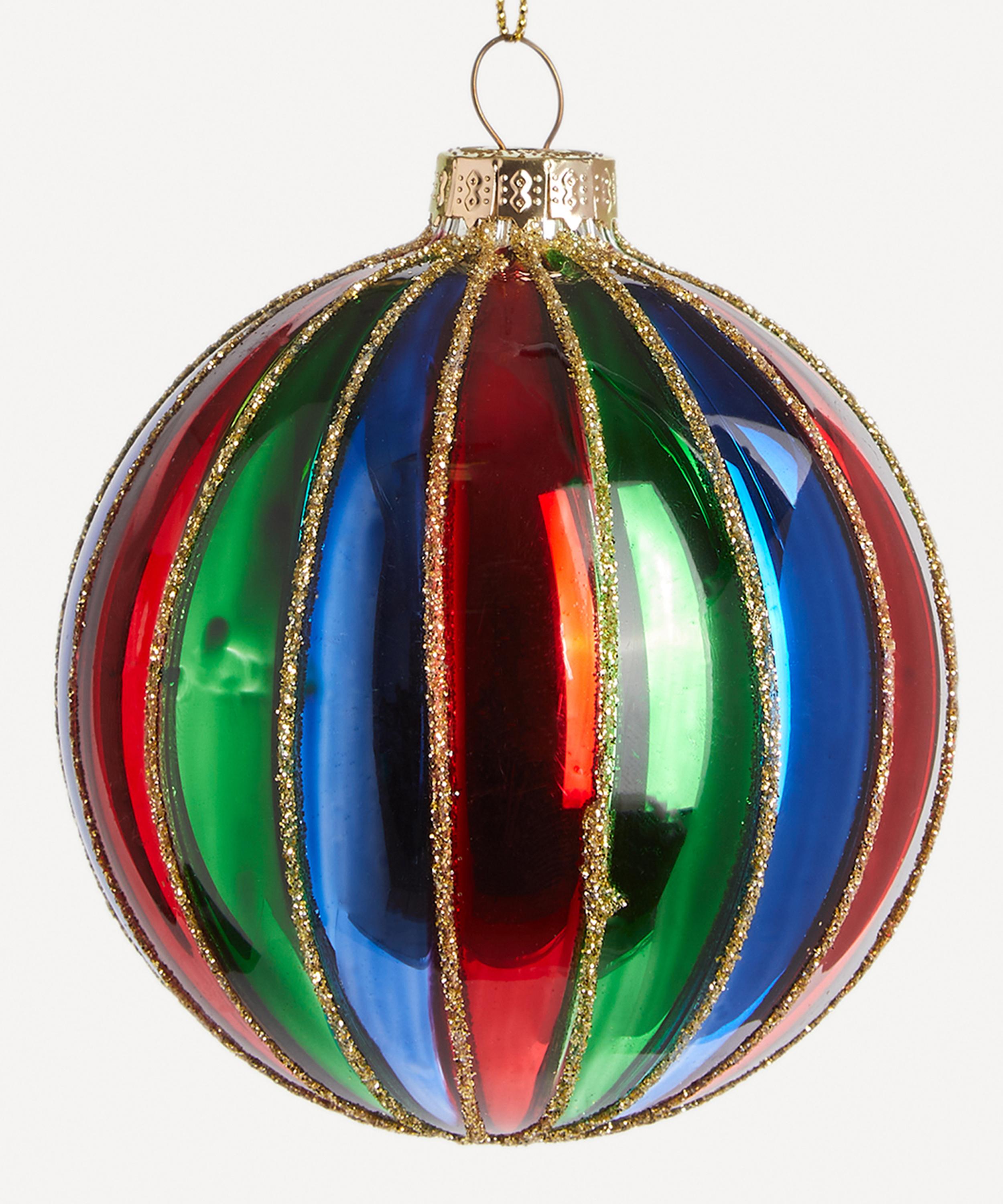 Christmas Glass Stripe Bauble Liberty