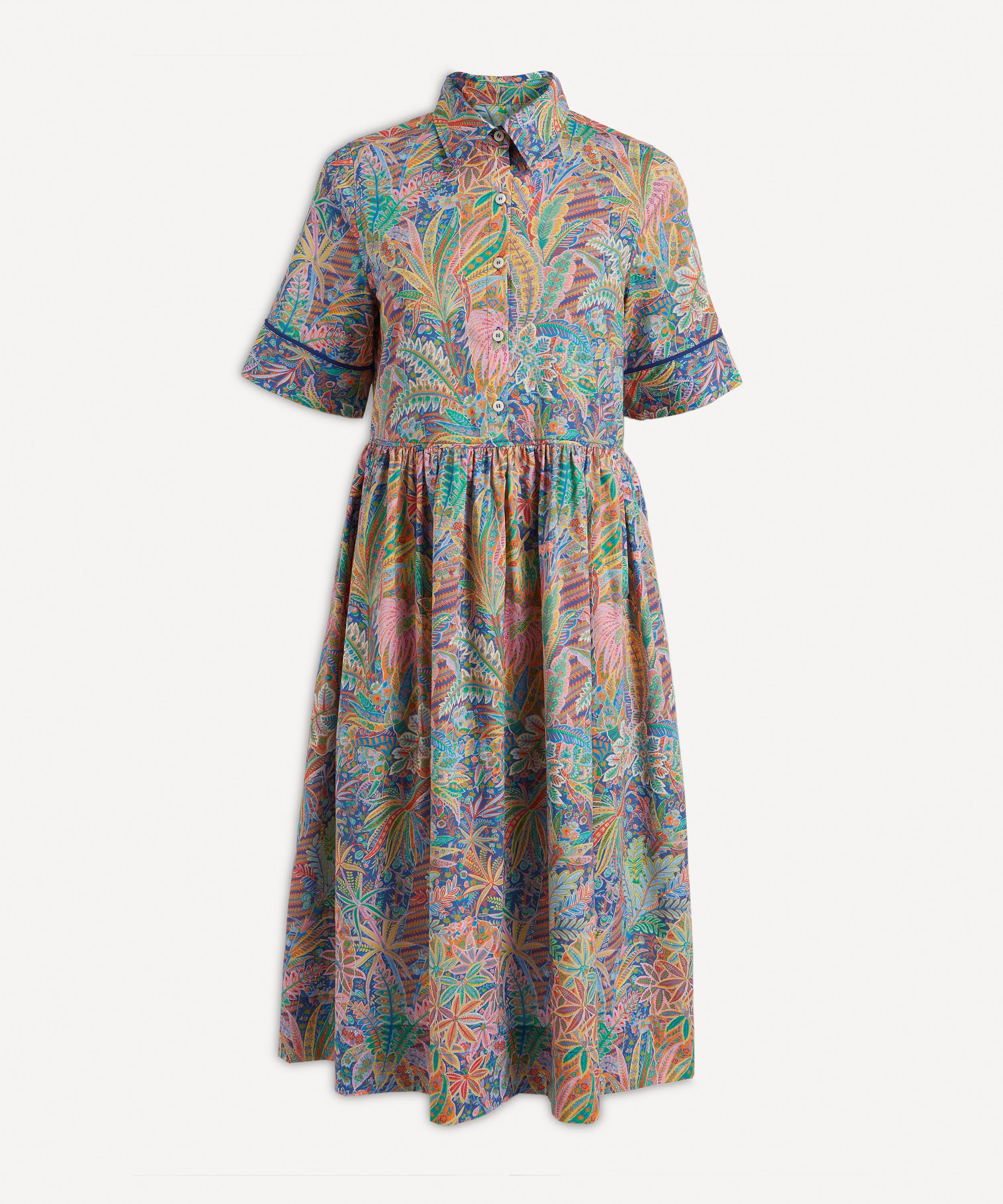 Liberty Adelphi Voyage Tana Lawn™ Cotton Short-Sleeve Shirt Dress