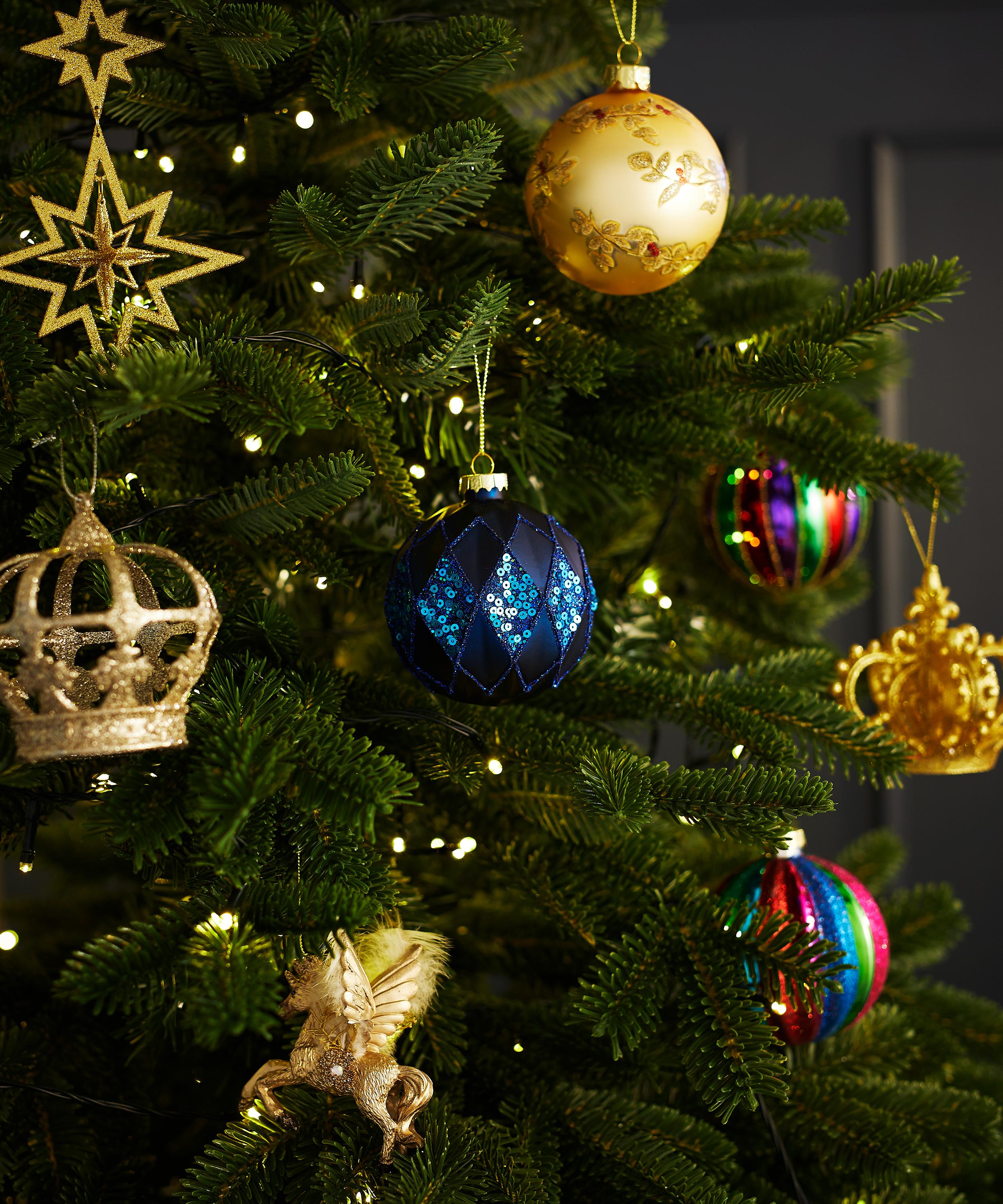 Christmas - Matte Navy Geometric Glass Bauble image number 1