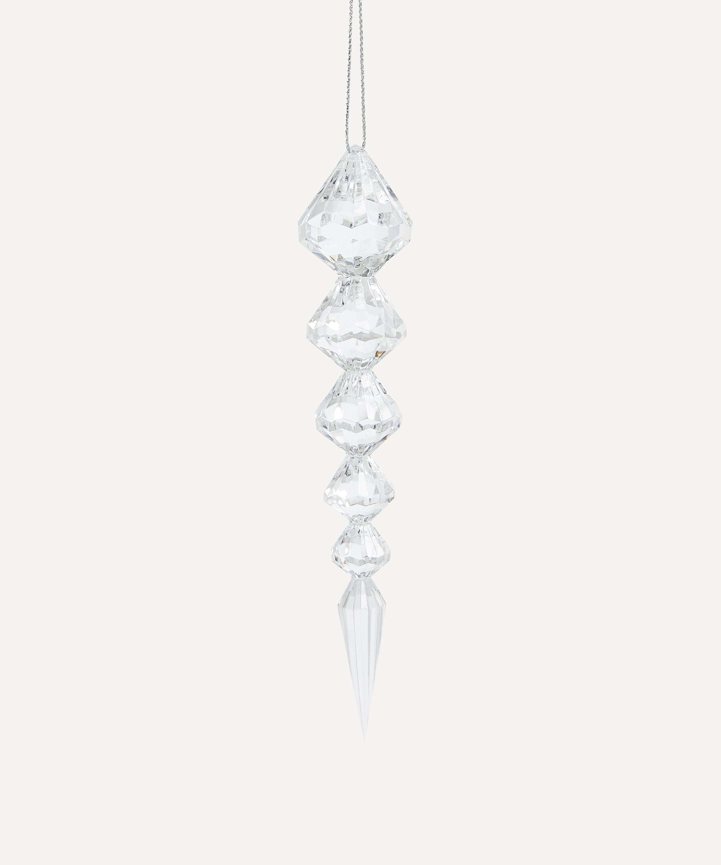 Christmas - Clear Acrylic Icicle Drop Tree Ornament image number 0