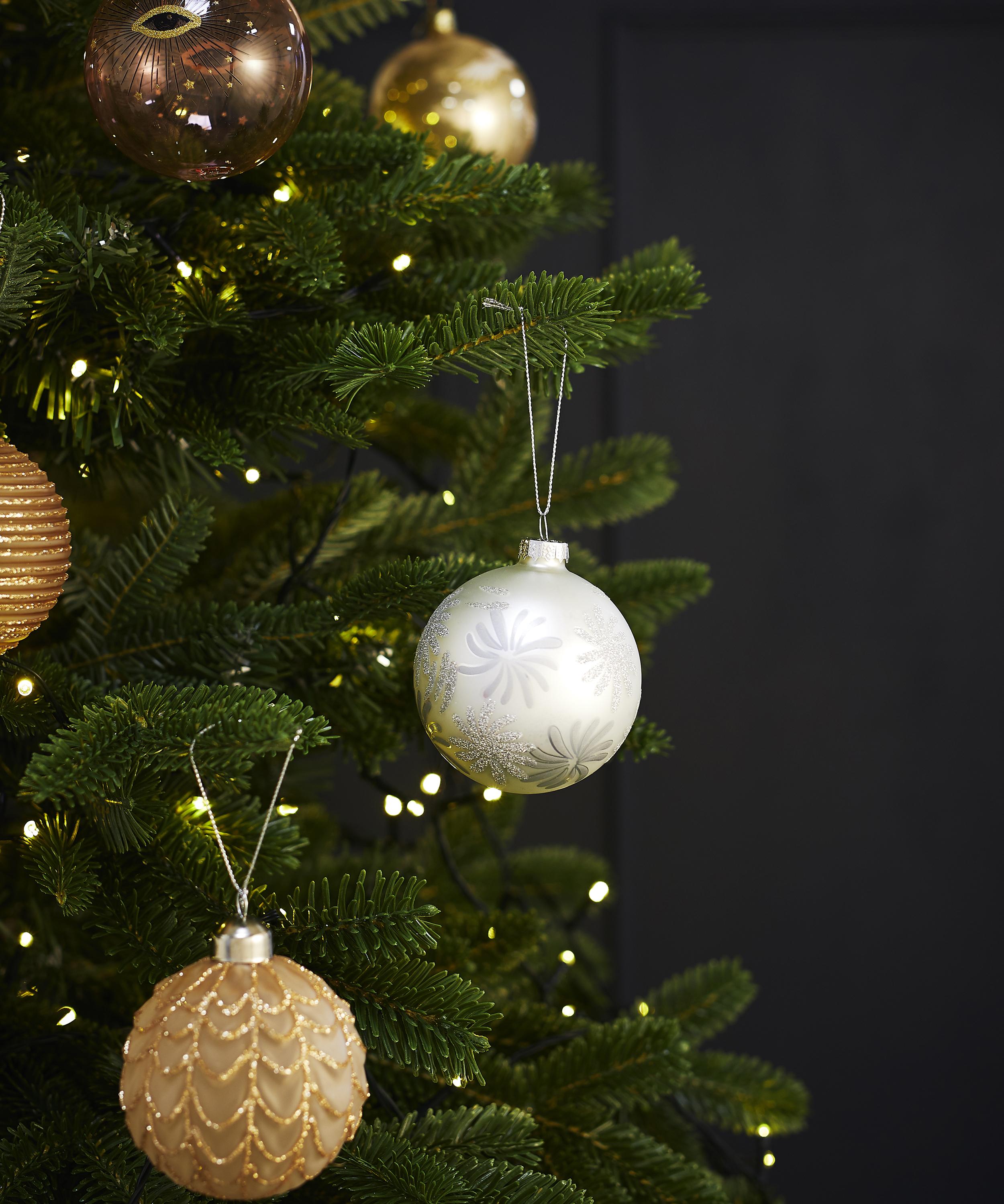 Christmas - Fireworks Glitter Glass Bauble image number 1