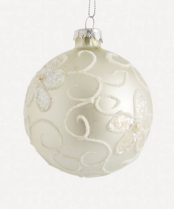 Christmas - Glass Swirl Flower Bauble image number null