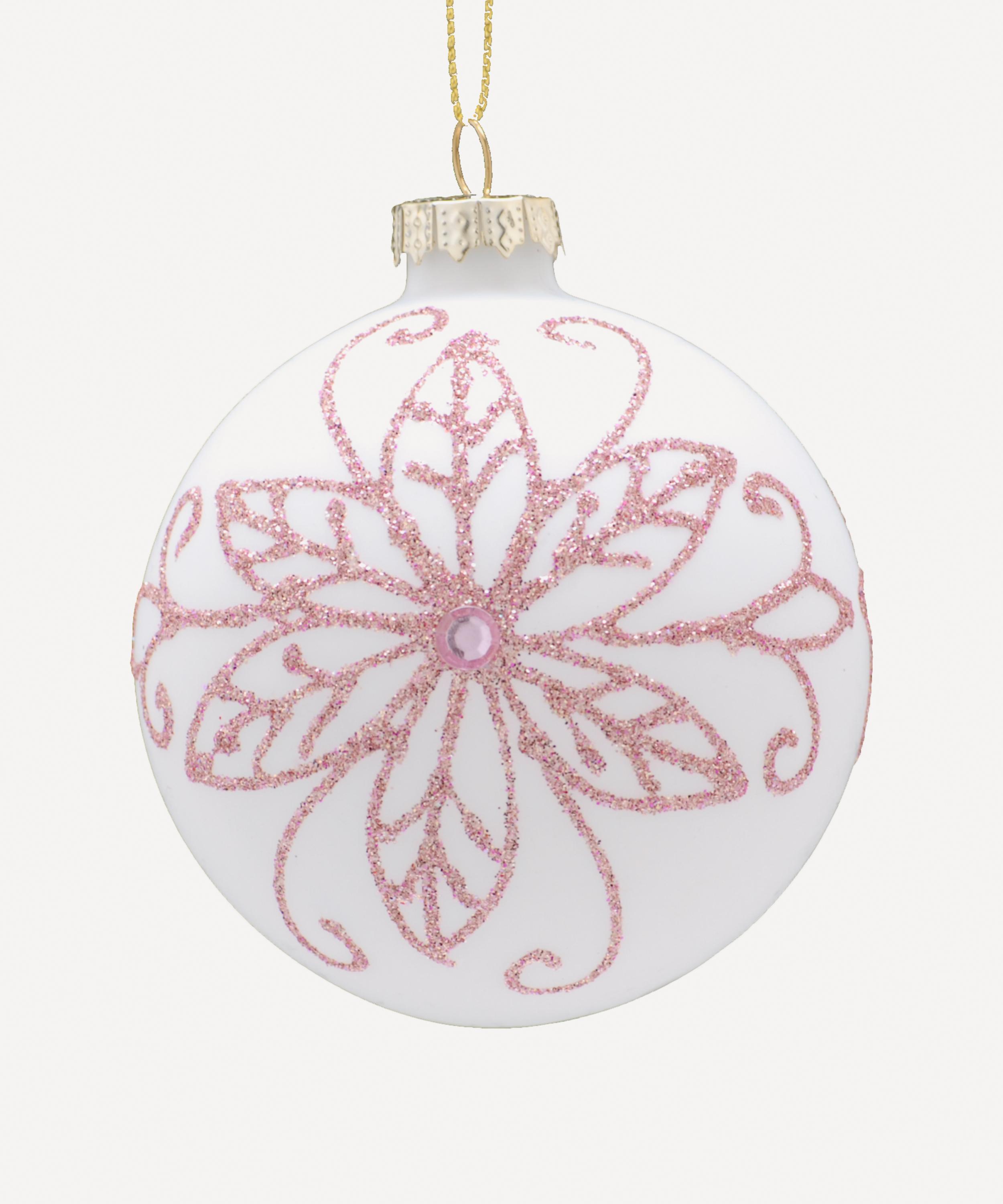 Christmas - Glass Flower Bauble image number 0
