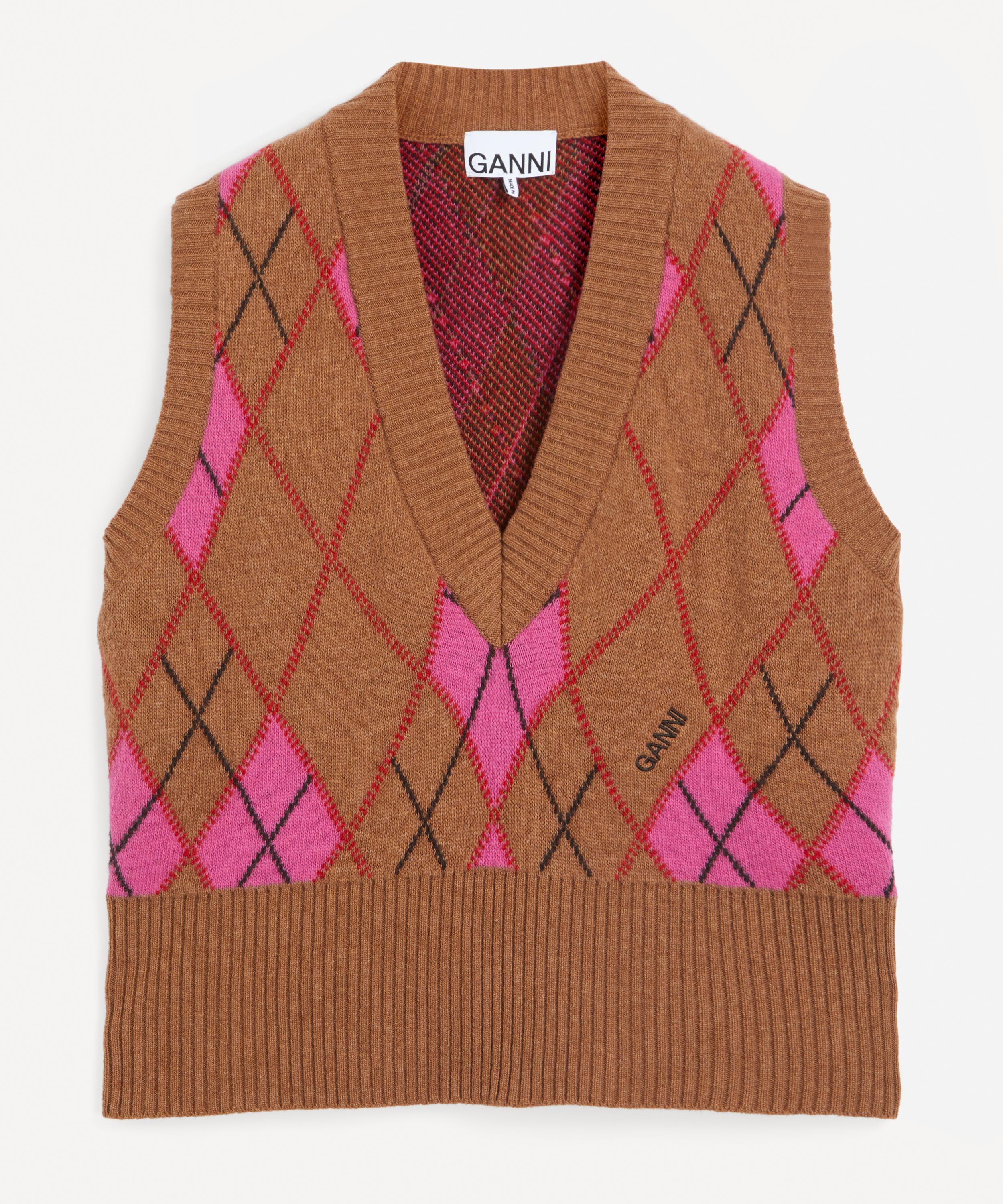 Ganni - Harlequin Knitted Vest image number 0