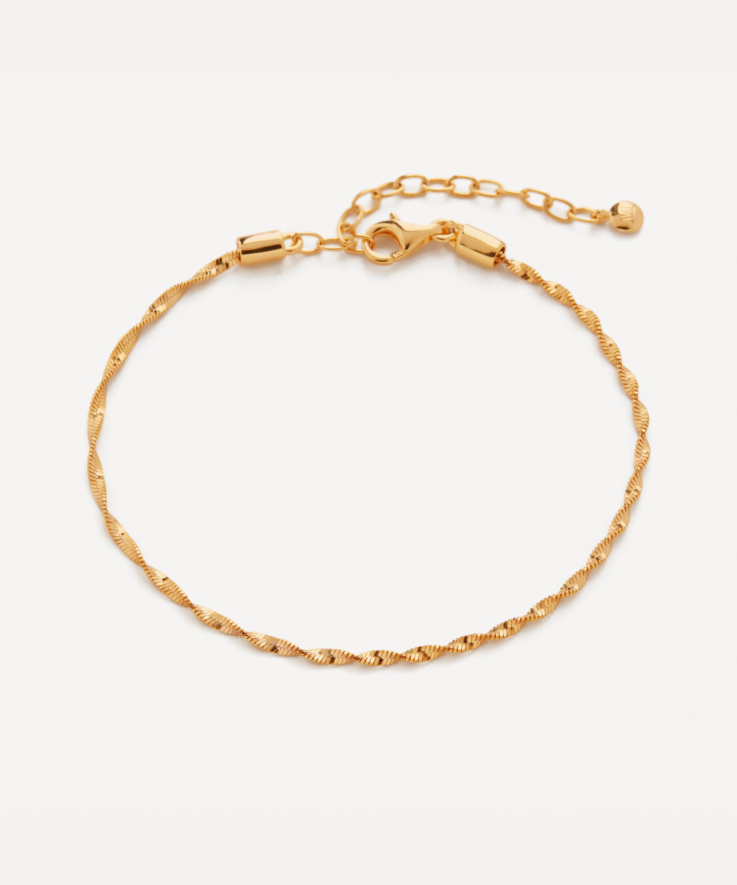 Monica Vinader Bead Station Chain Link Bracelet Yellow Gold