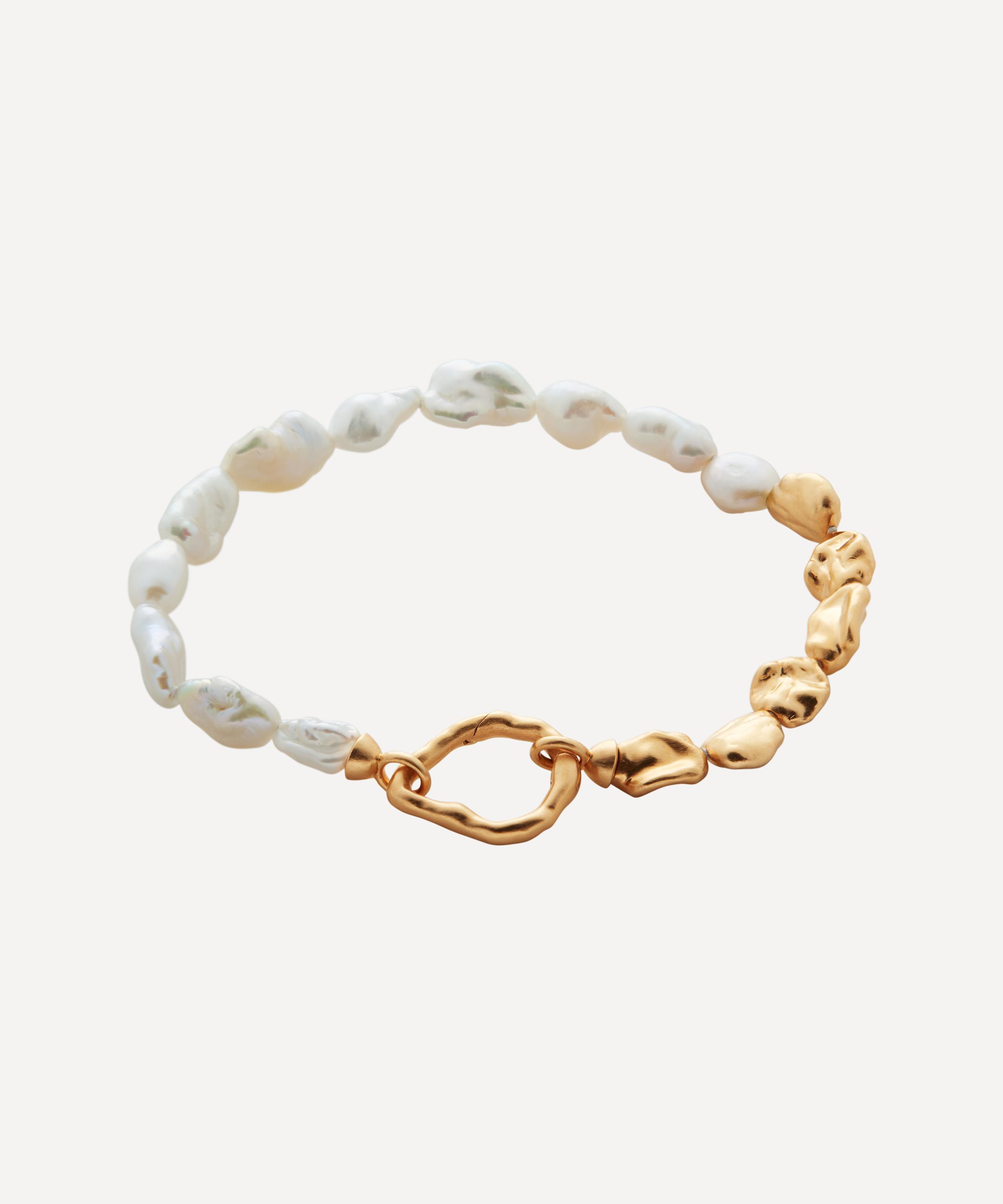 Monica Vinader - 18ct Gold Plated Vermeil Silver Keshi Pearl Bracelet image number 