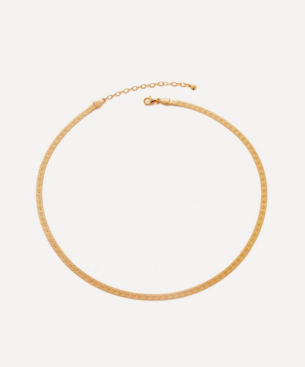 Monica Vinader - 18ct Gold-Plated Vermeil Silver Heart Snake Choker Necklace image number null