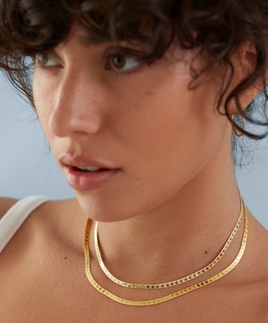 Monica Vinader - 18ct Gold-Plated Vermeil Silver Heart Snake Choker Necklace image number 1