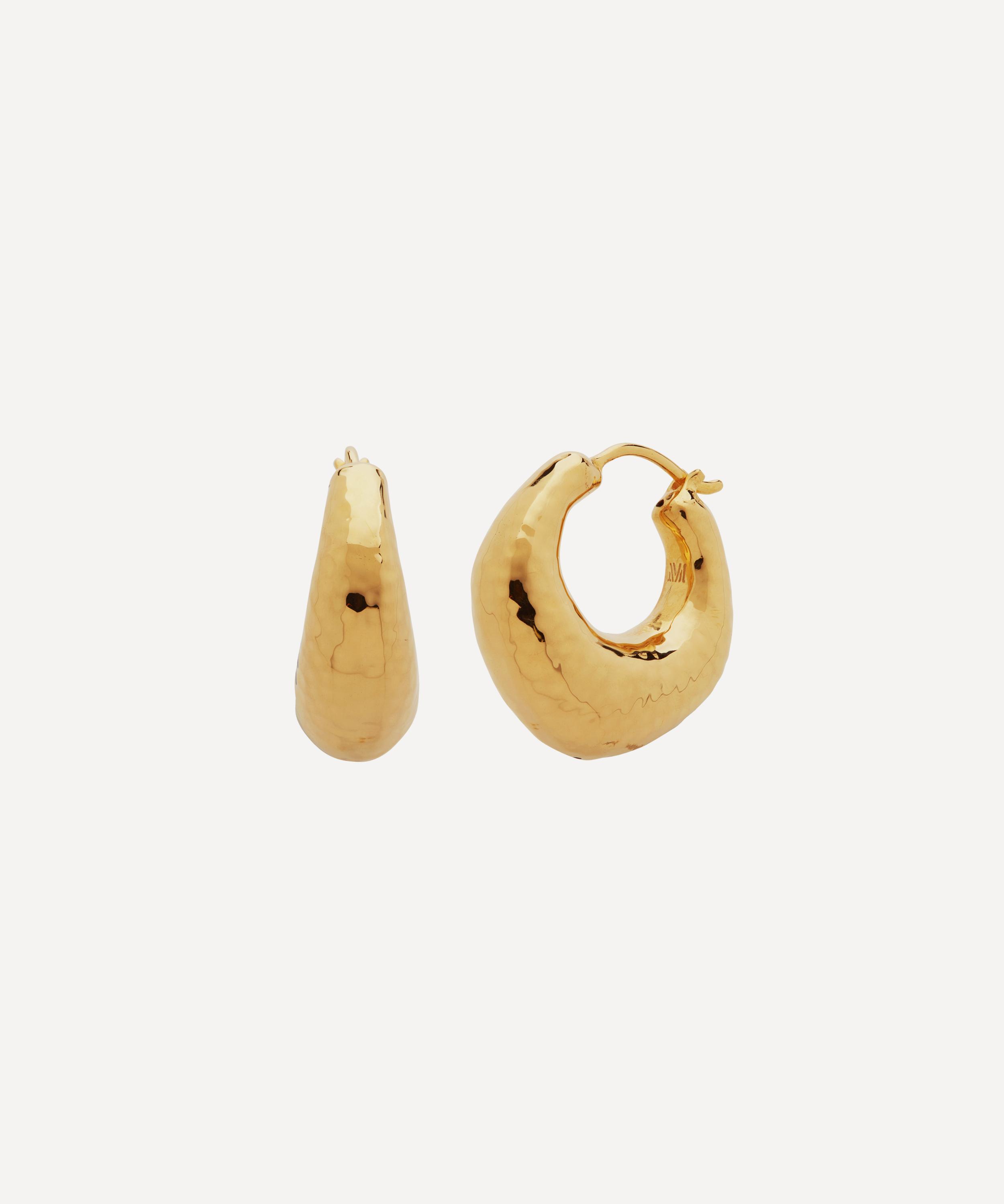 Deia Chunky Medium Hoop Earrings in 18ct Gold Vermeil on Sterling Silver