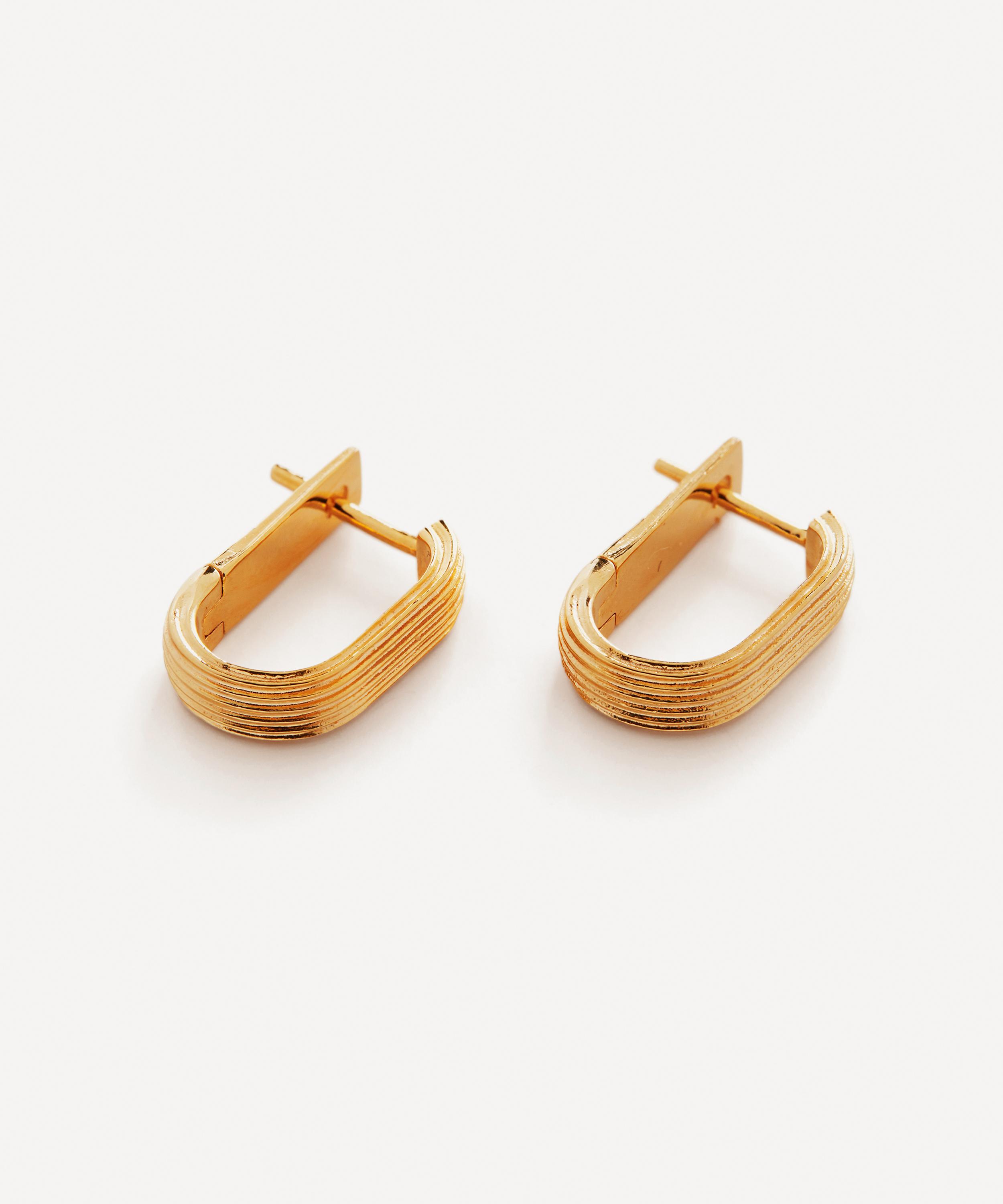 Monica Vinader - 18ct Gold-Plated Vermeil Silver Groove Huggie Hoop Earrings image number 0