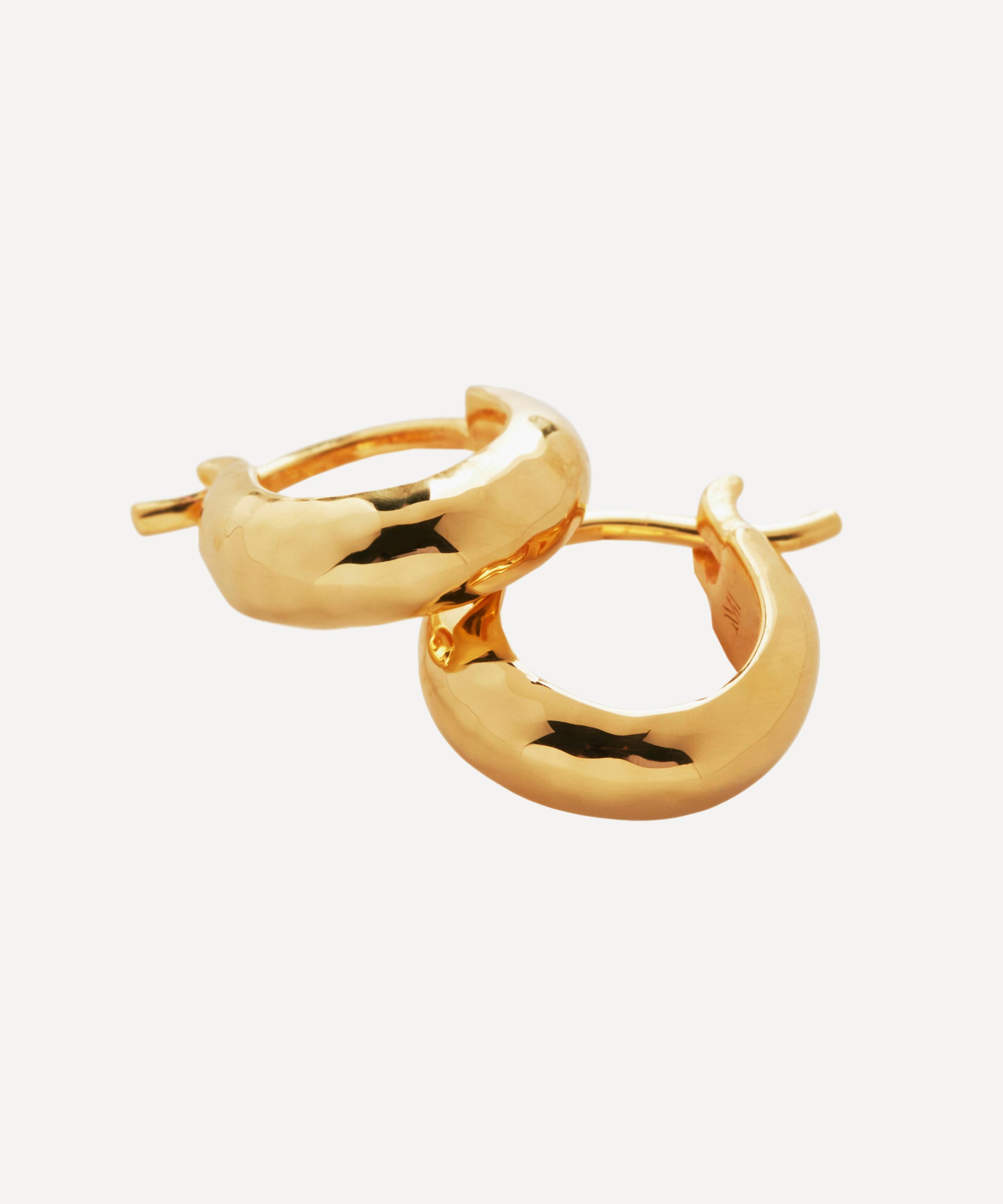 Monica Vinader - 18ct Gold-Plated Vermeil Silver Siren Huggie Hoop Earrings image number 2