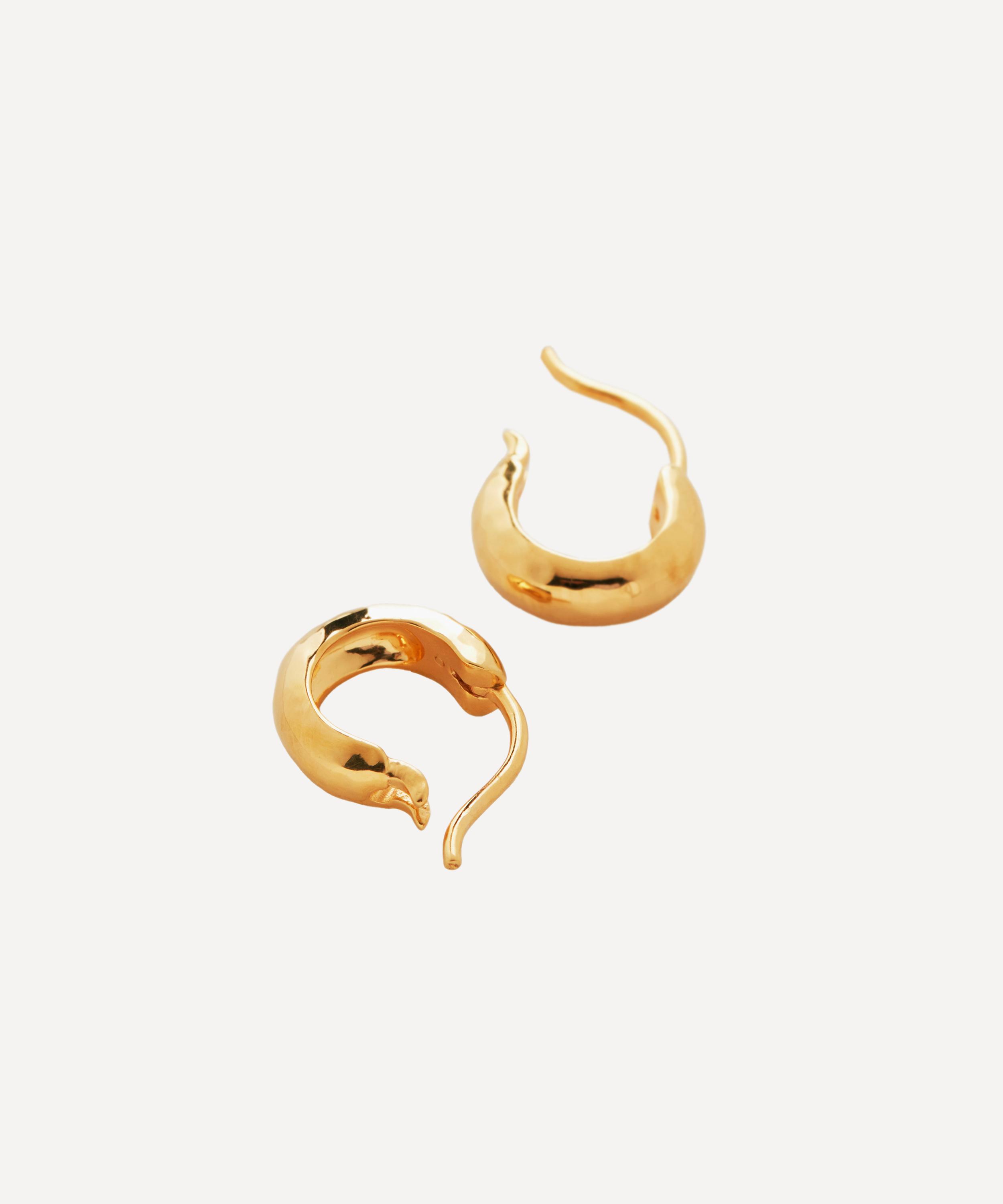 Monica Vinader - 18ct Gold-Plated Vermeil Silver Siren Huggie Hoop Earrings image number 3