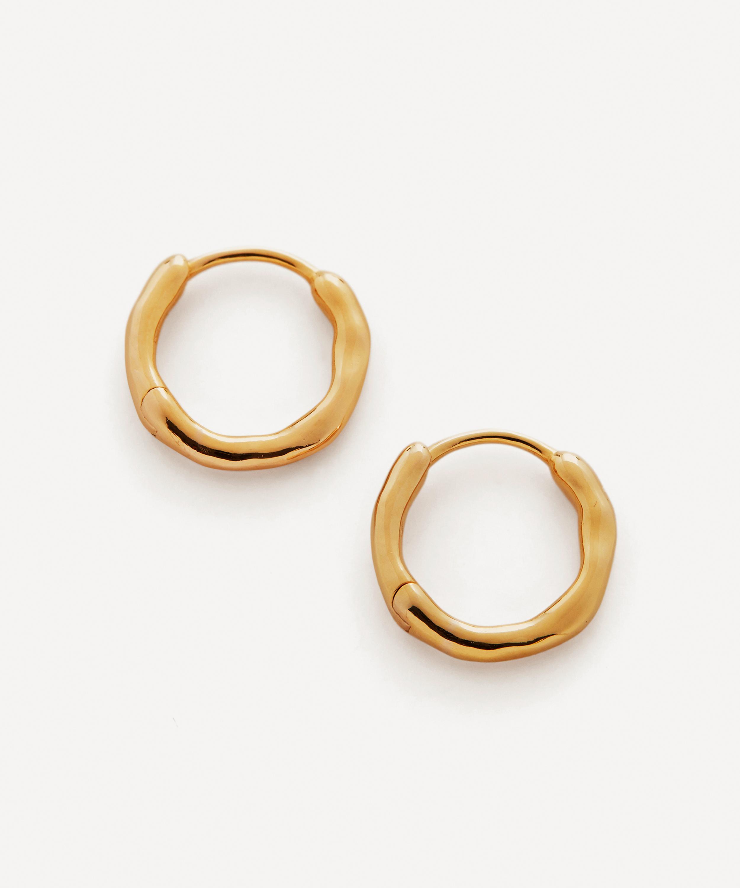 Monica Vinader - 18ct Gold-Plated Vermeil Silver Siren Muse Huggie Hoop Earrings image number 0