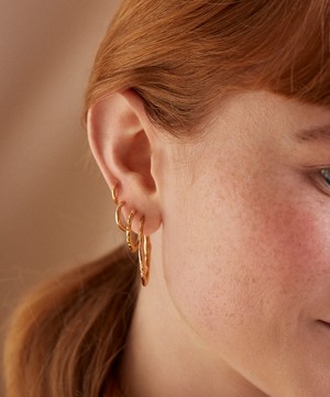 Monica Vinader - 18ct Gold-Plated Vermeil Silver Siren Muse Huggie Hoop Earrings image number 1