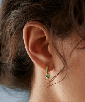 Monica Vinader - 18ct Gold-Plated Vermeil Silver Teardrop Green Onyx Ear Charm image number 1