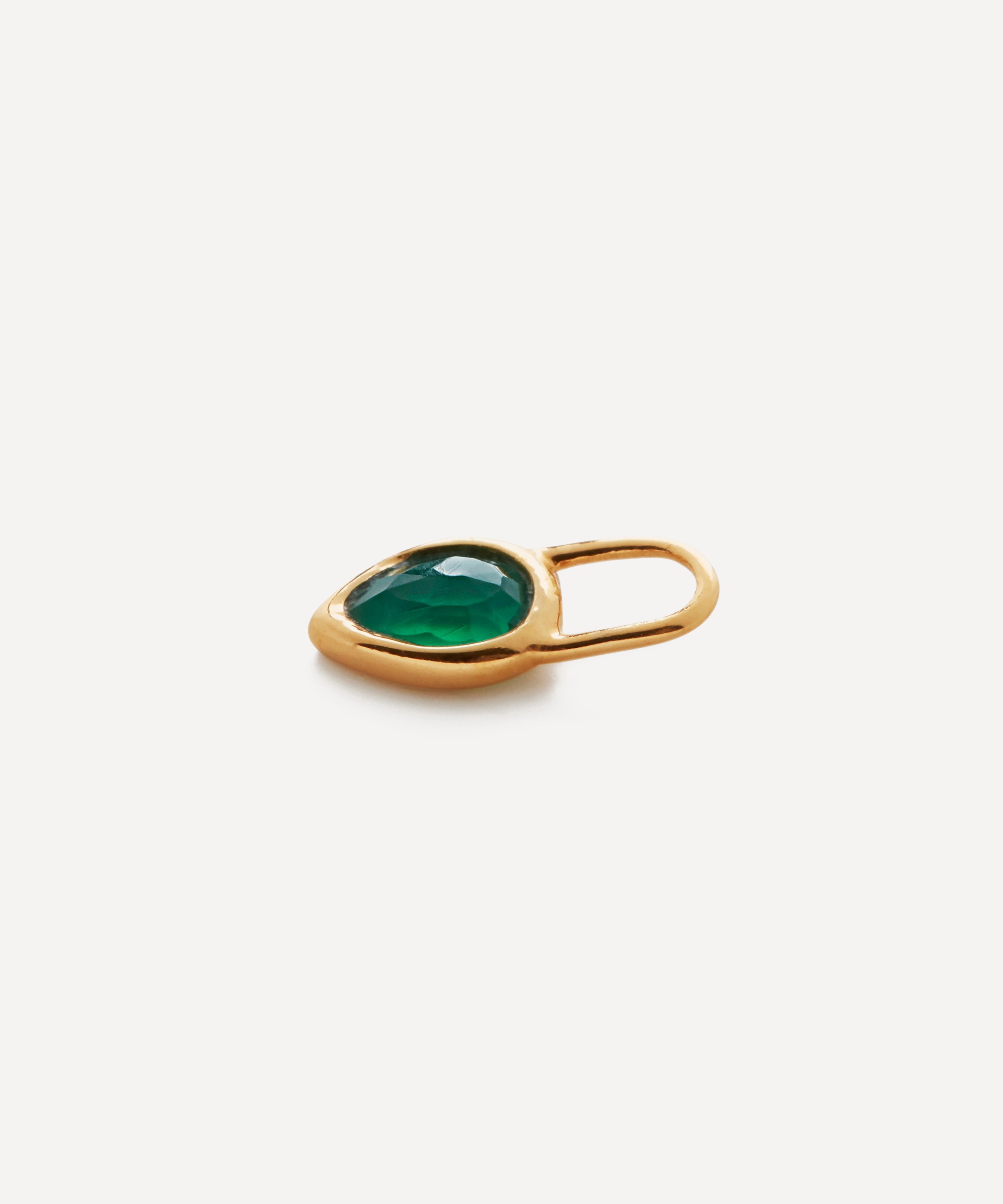 Monica Vinader - 18ct Gold-Plated Vermeil Silver Teardrop Green Onyx Ear Charm image number 2