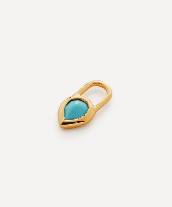 Monica Vinader - 18ct Gold-Plated Vermeil Silver Turquoise Teardrop Ear Charm image number null