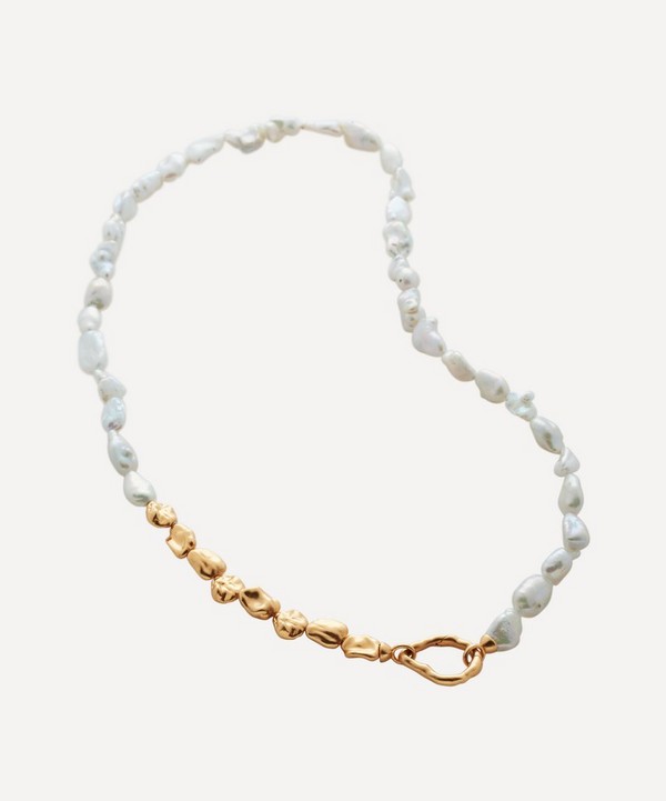 Monica Vinader - 18ct Gold-Plated Vermeil Silver Keshi Pearl Necklace