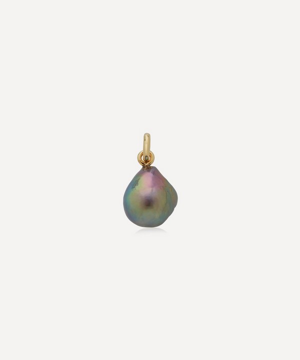 Monica Vinader - 18ct Gold-Plated Vermeil Silver Nura Grey Baroque Pearl Pendant Charm image number null