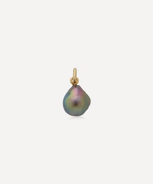 Monica Vinader - 18ct Gold-Plated Vermeil Silver Nura Grey Baroque Pearl Pendant Charm image number 0