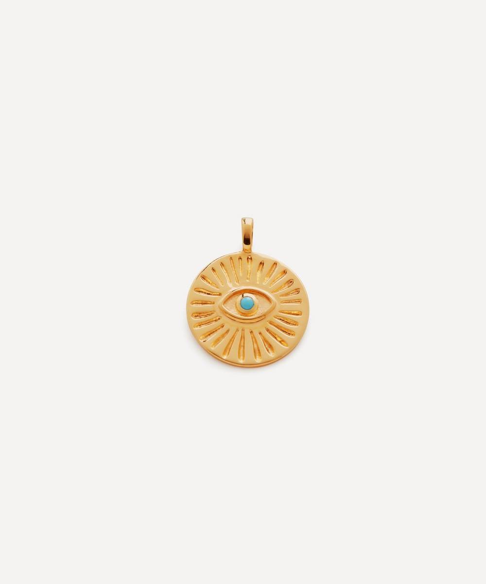 Monica Vinader - 18ct Gold-Plated Vermeil Silver Talisman Evil Eye Pendant Charm