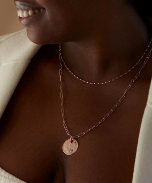 Monica Vinader - 18ct Rose Gold-Plated Vermeil Silver Disco Chain Necklace image number 1