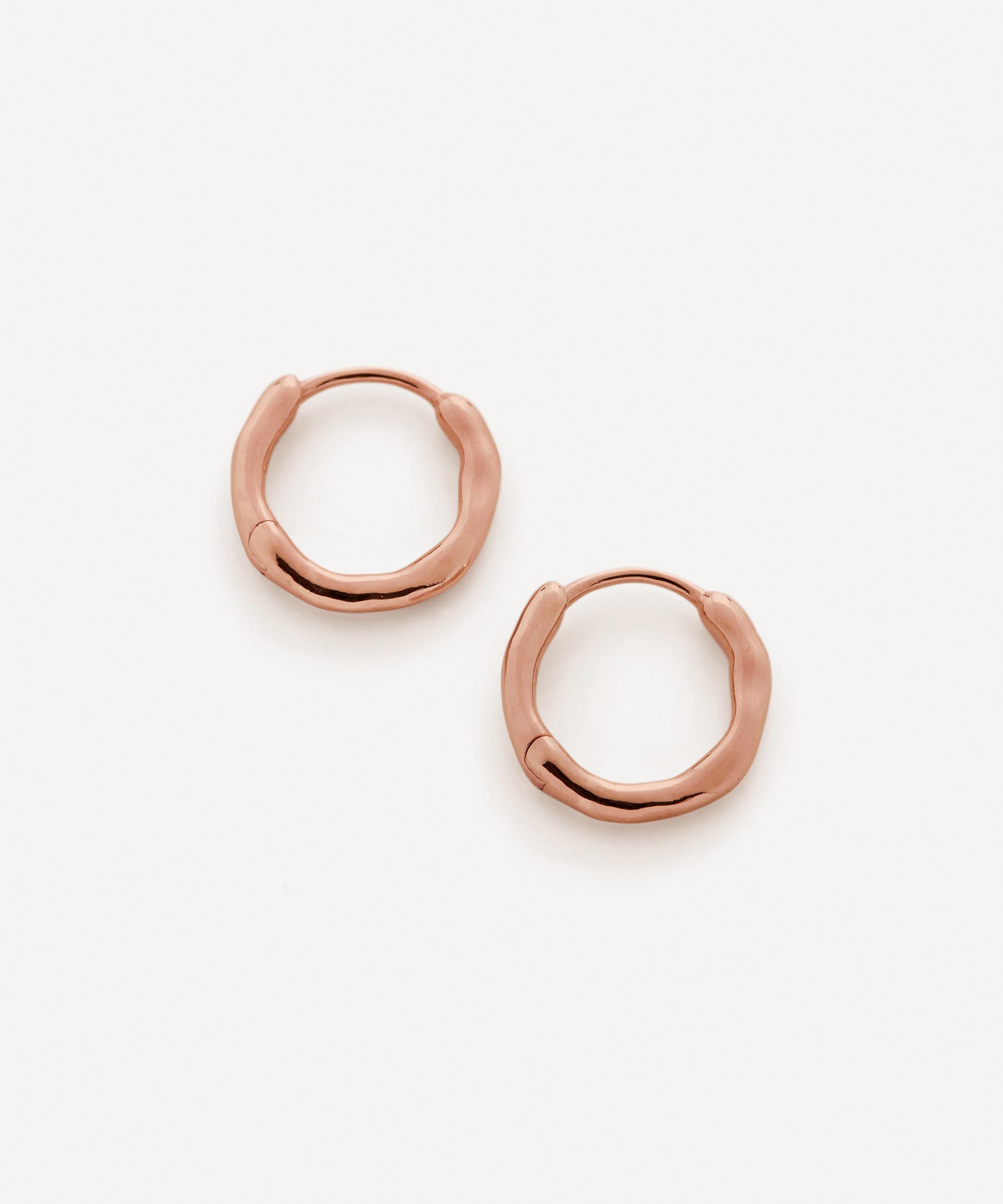 Monica Vinader - 18ct Rose Gold-Plated Vermeil Silver Siren Huggie Hoop Earrings image number 0
