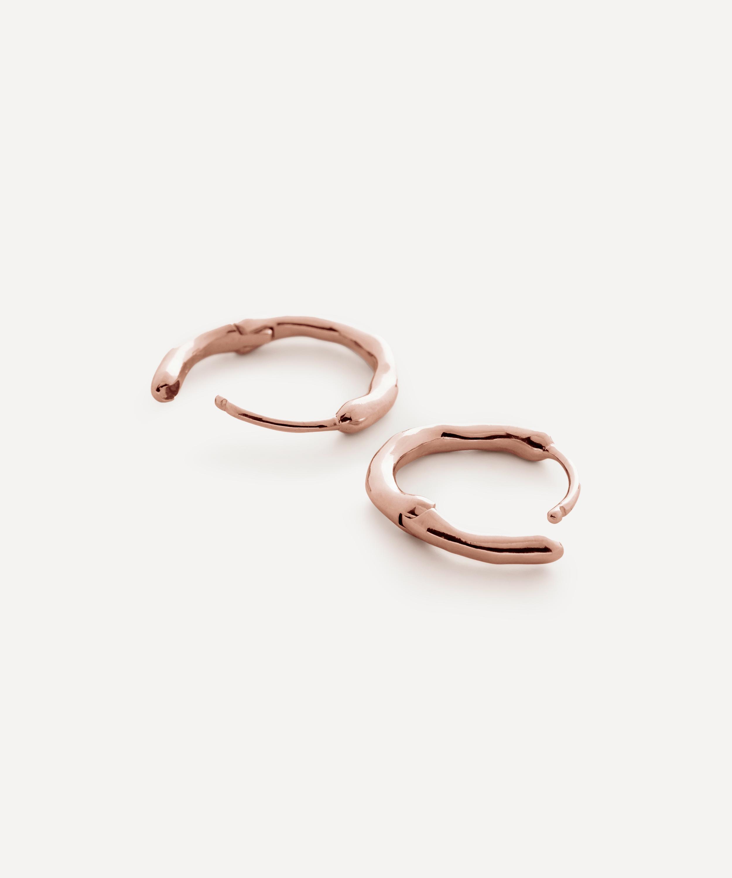 Monica Vinader - 18ct Rose Gold-Plated Vermeil Silver Siren Huggie Hoop Earrings image number 2