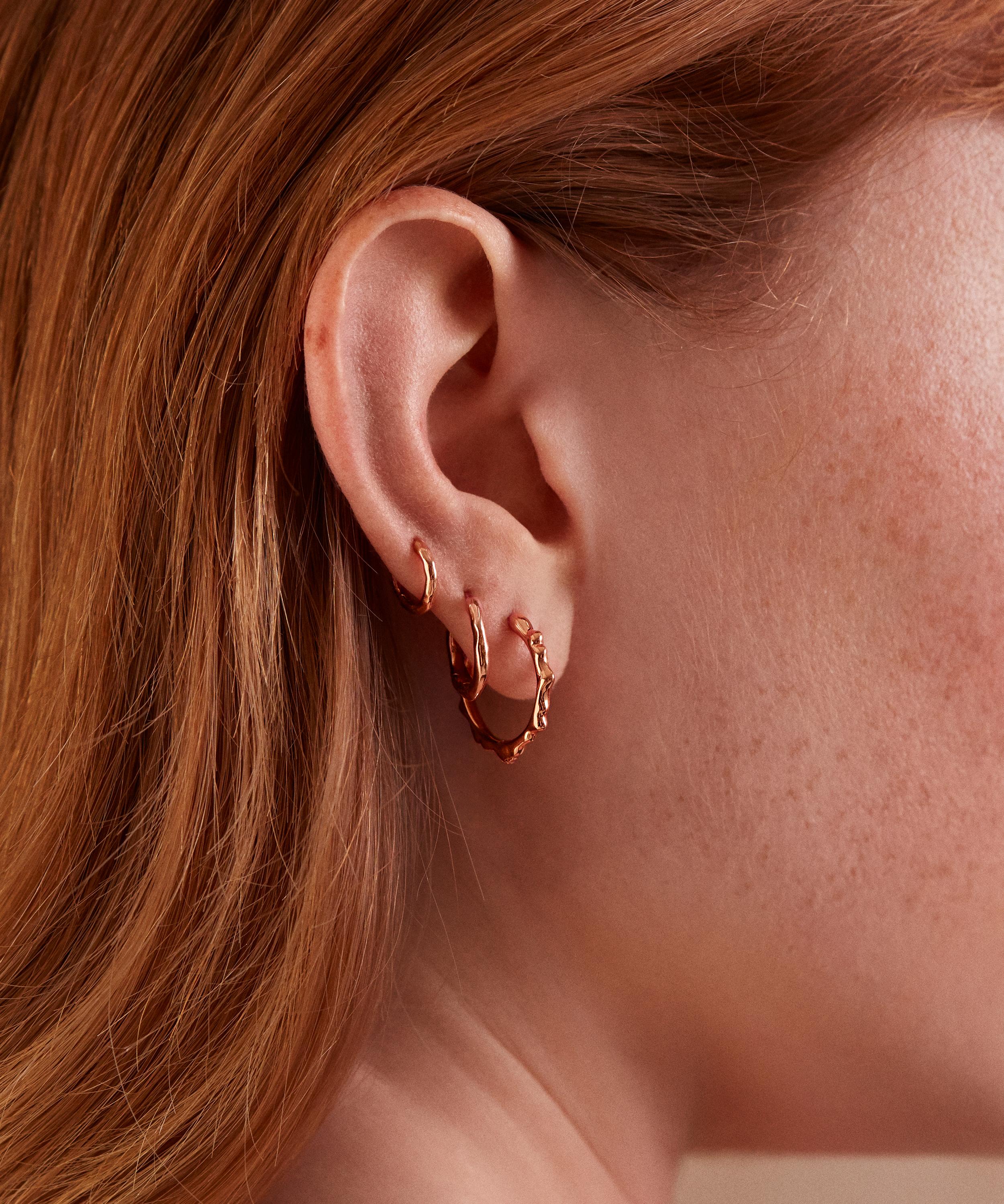 Monica Vinader - 18ct Rose Gold-Plated Vermeil Silver Siren Huggie Hoop Earrings image number 3