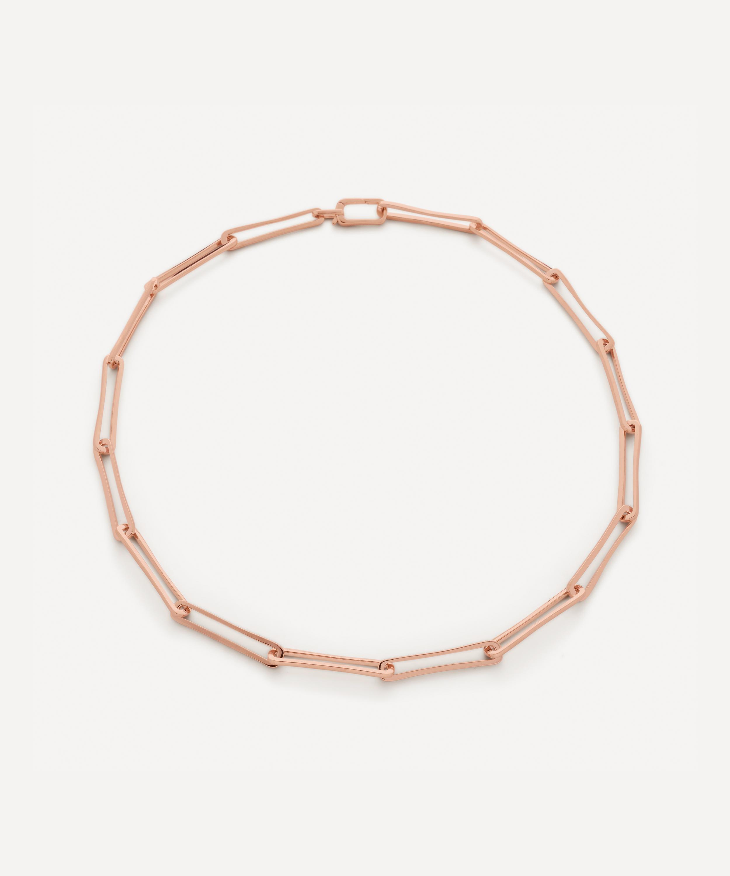 Monica Vinader - Rose Gold Plated Vermeil Silver 17"Alta Long Link Chain Necklace image number 0