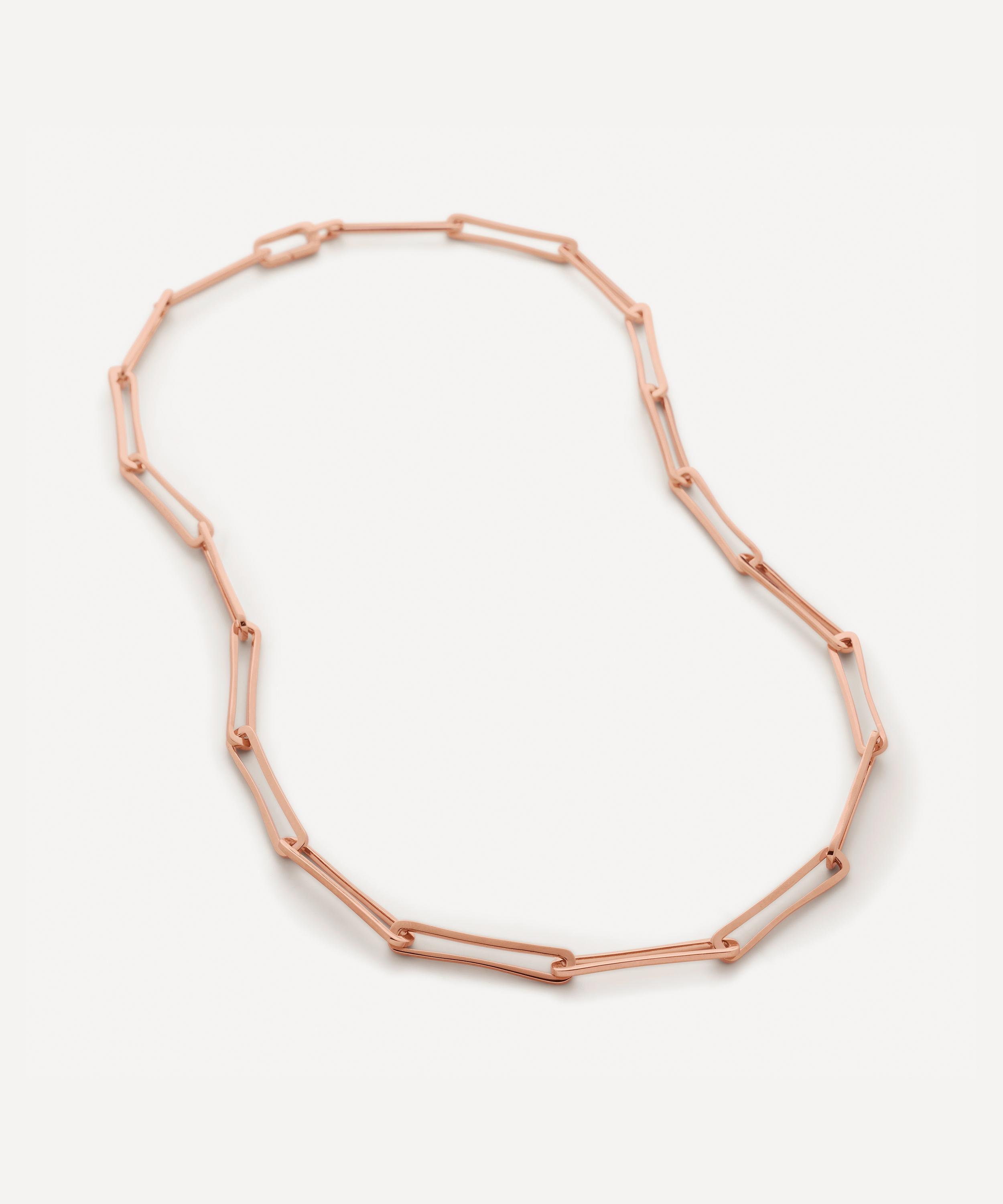 Monica Vinader - Rose Gold Plated Vermeil Silver 22"Alta Long Link Chain Necklace image number 0