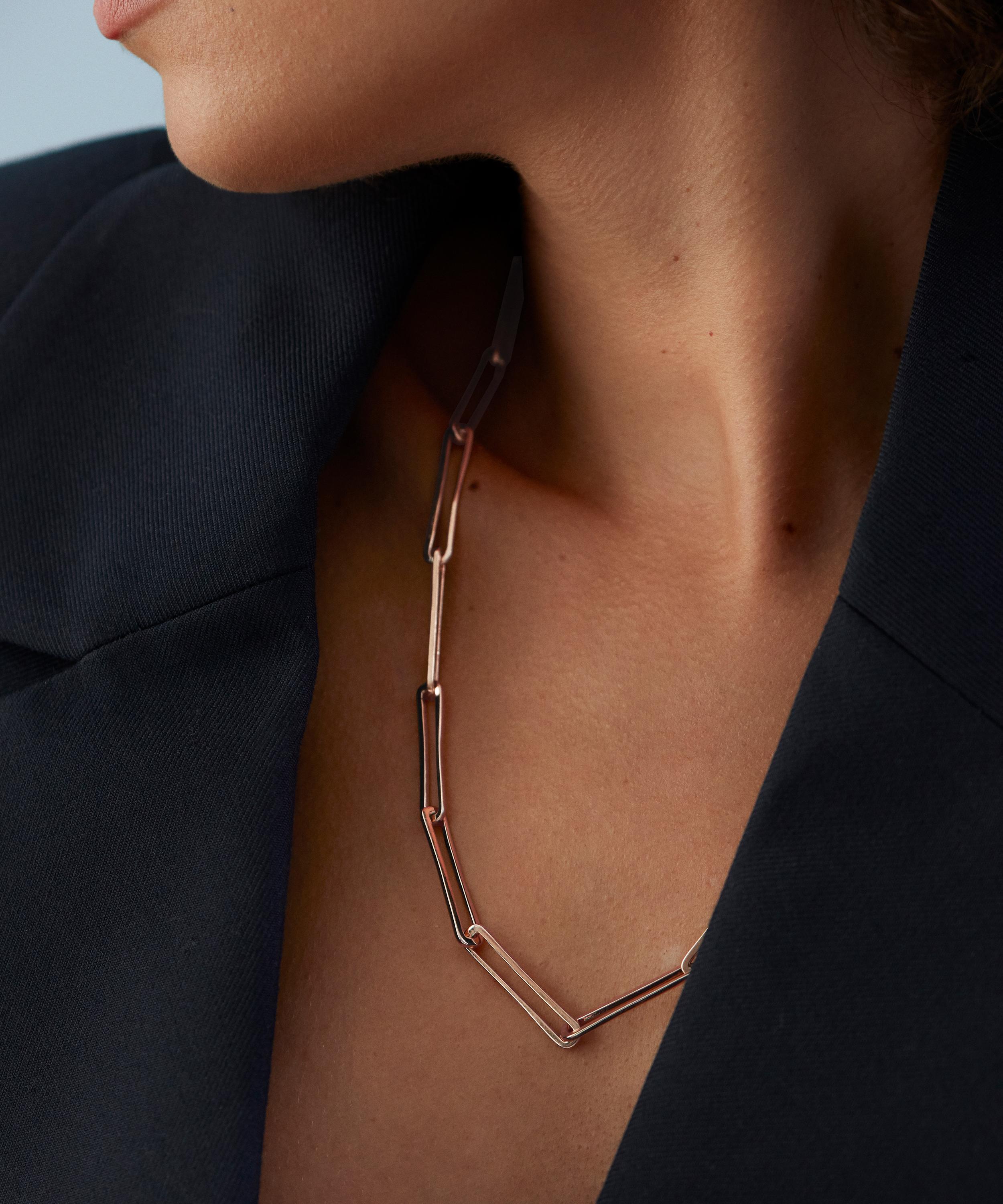 Monica Vinader - Rose Gold Plated Vermeil Silver 22"Alta Long Link Chain Necklace image number 1