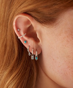 Monica Vinader - Sterling Silver Teardrop Turquoise Ear Charm image number 1