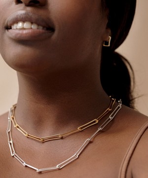 Monica Vinader - Sterling Silver 22"Alta Long Link Chain Necklace image number 1