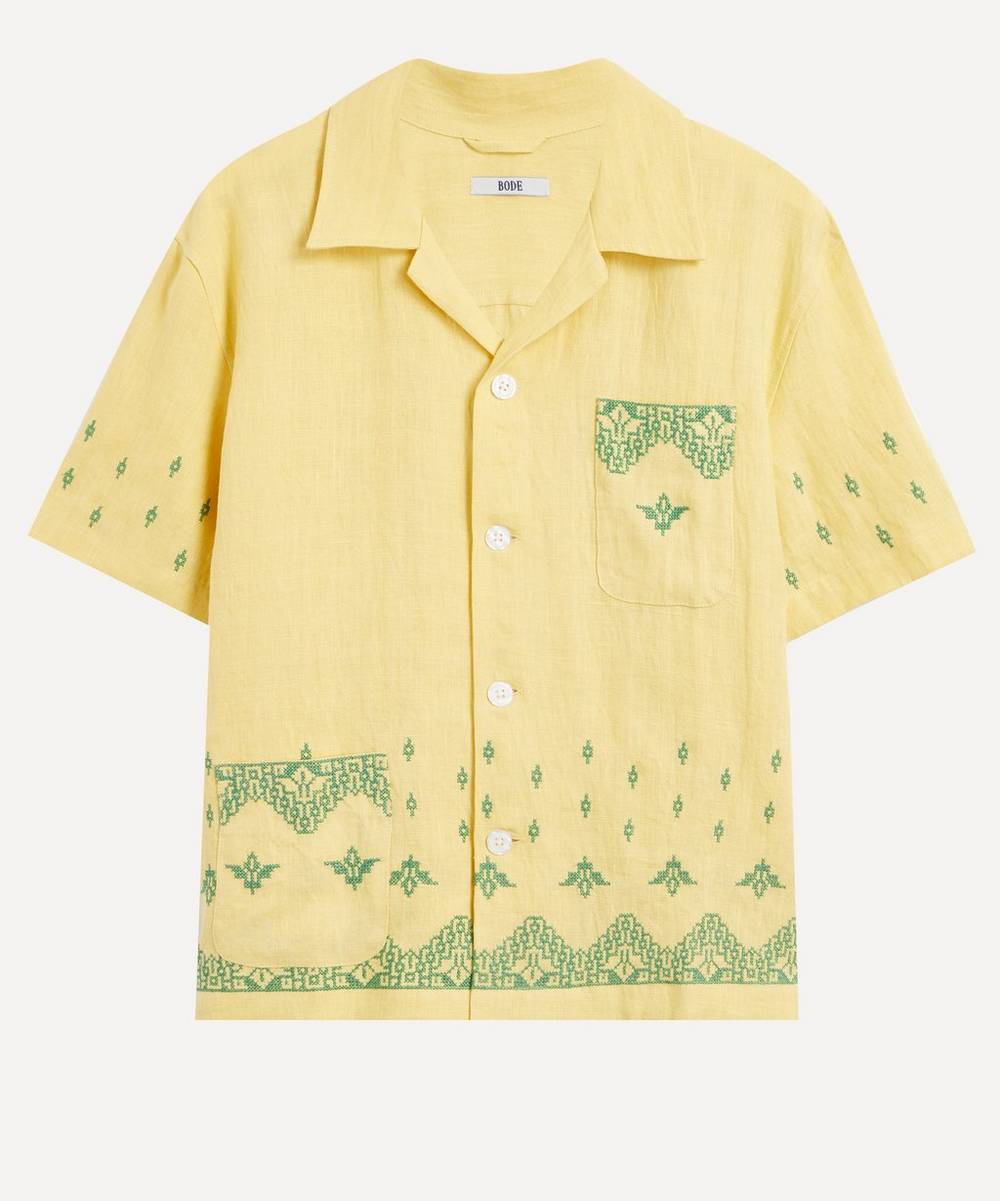 Bode - Peak Cross-Stitch Short-Sleeve Shirt