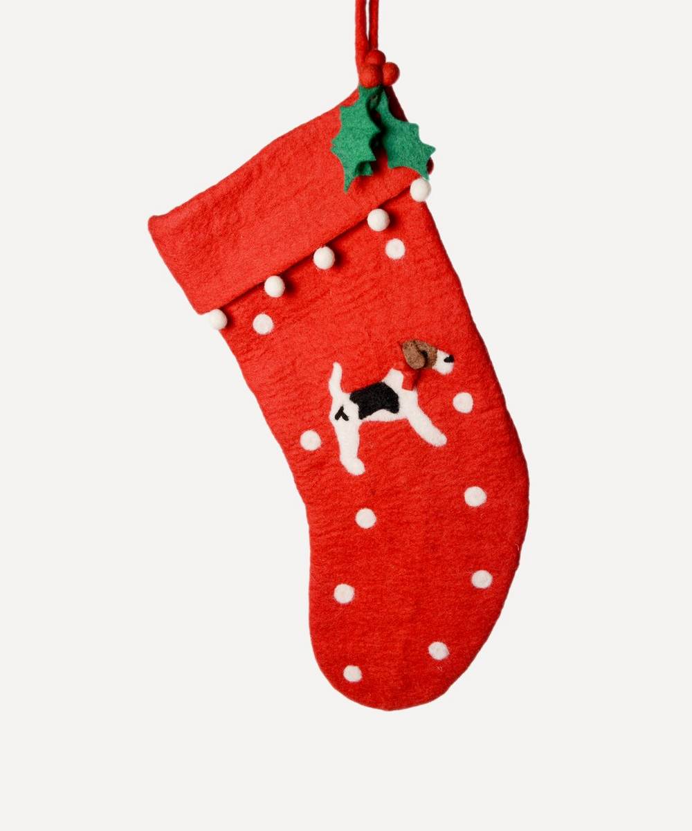 Christmas - Felt Fox Terrier Stocking