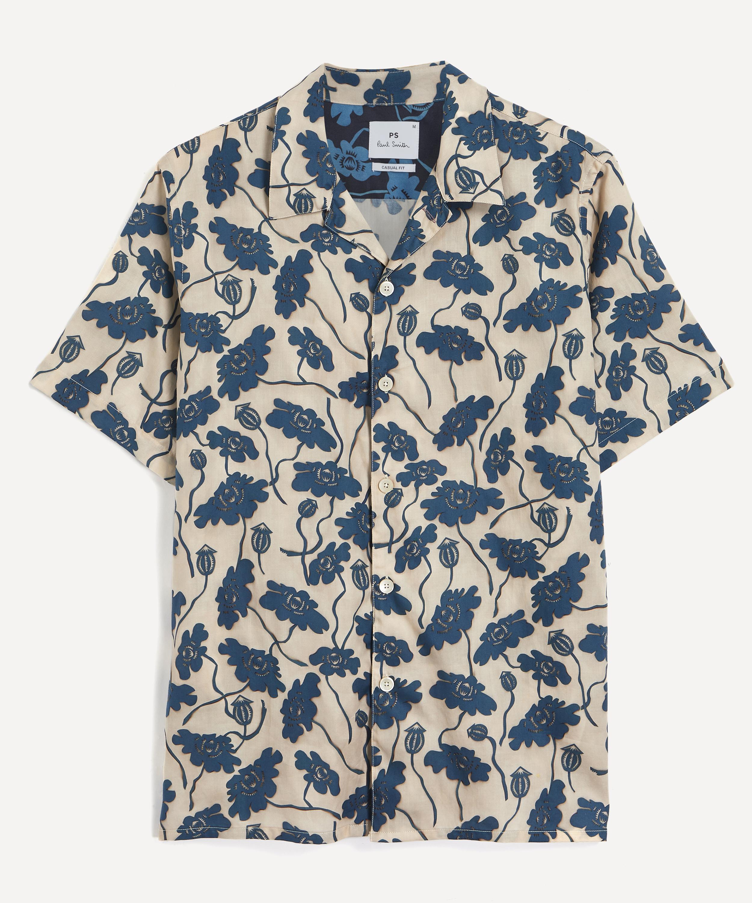PS Paul Smith - Navy Poppies Short-Sleeve Shirt image number 0