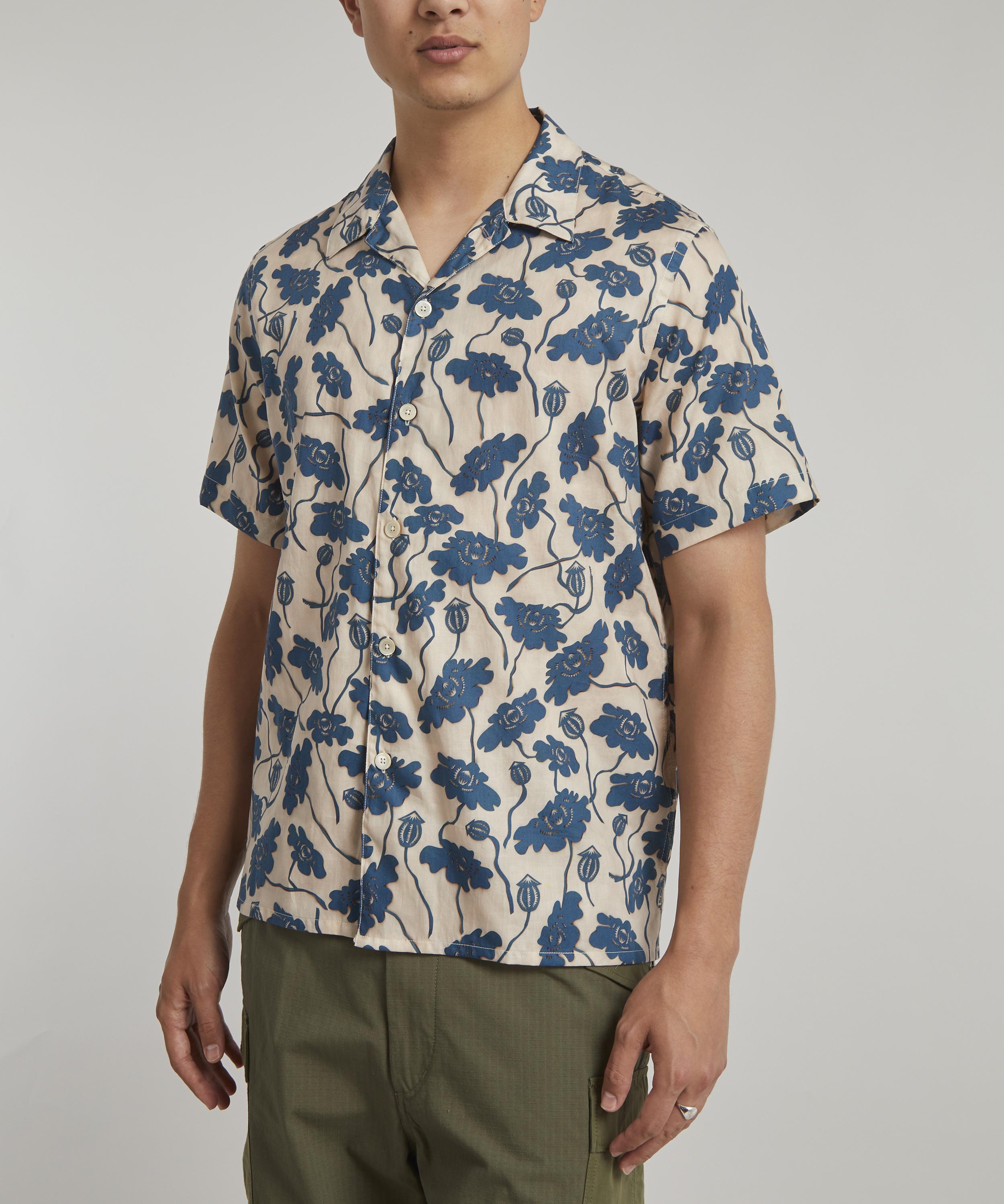 PS Paul Smith - Navy Poppies Short-Sleeve Shirt image number 2