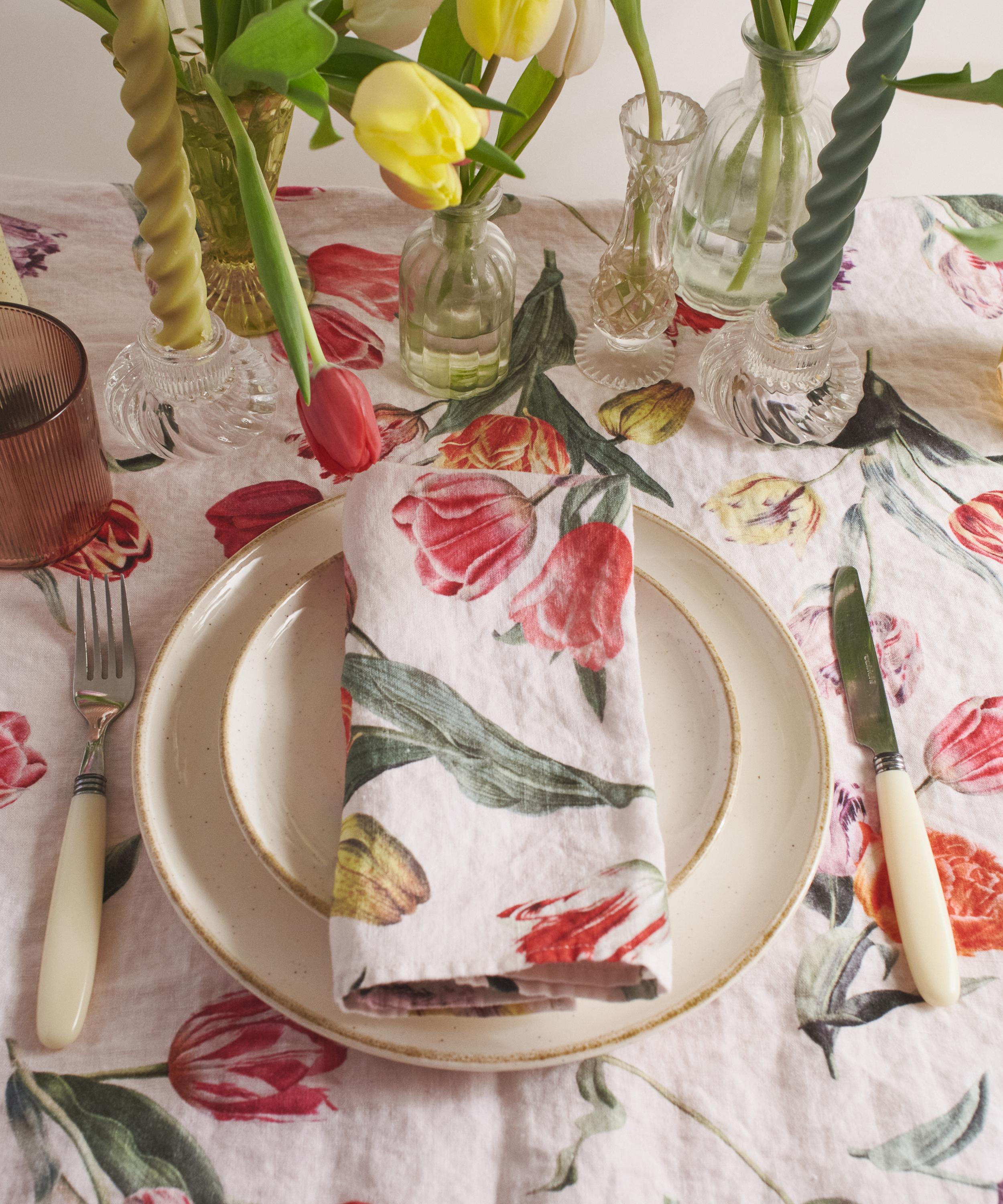 By Hope - Tulip Fields Linen Napkin image number 1
