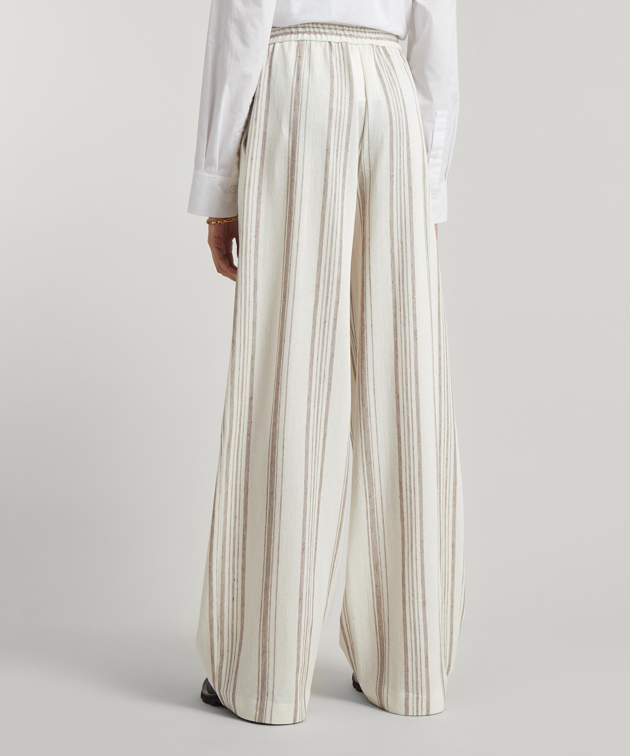 MaxMara - Sultano Striped Linen Trousers image number 3