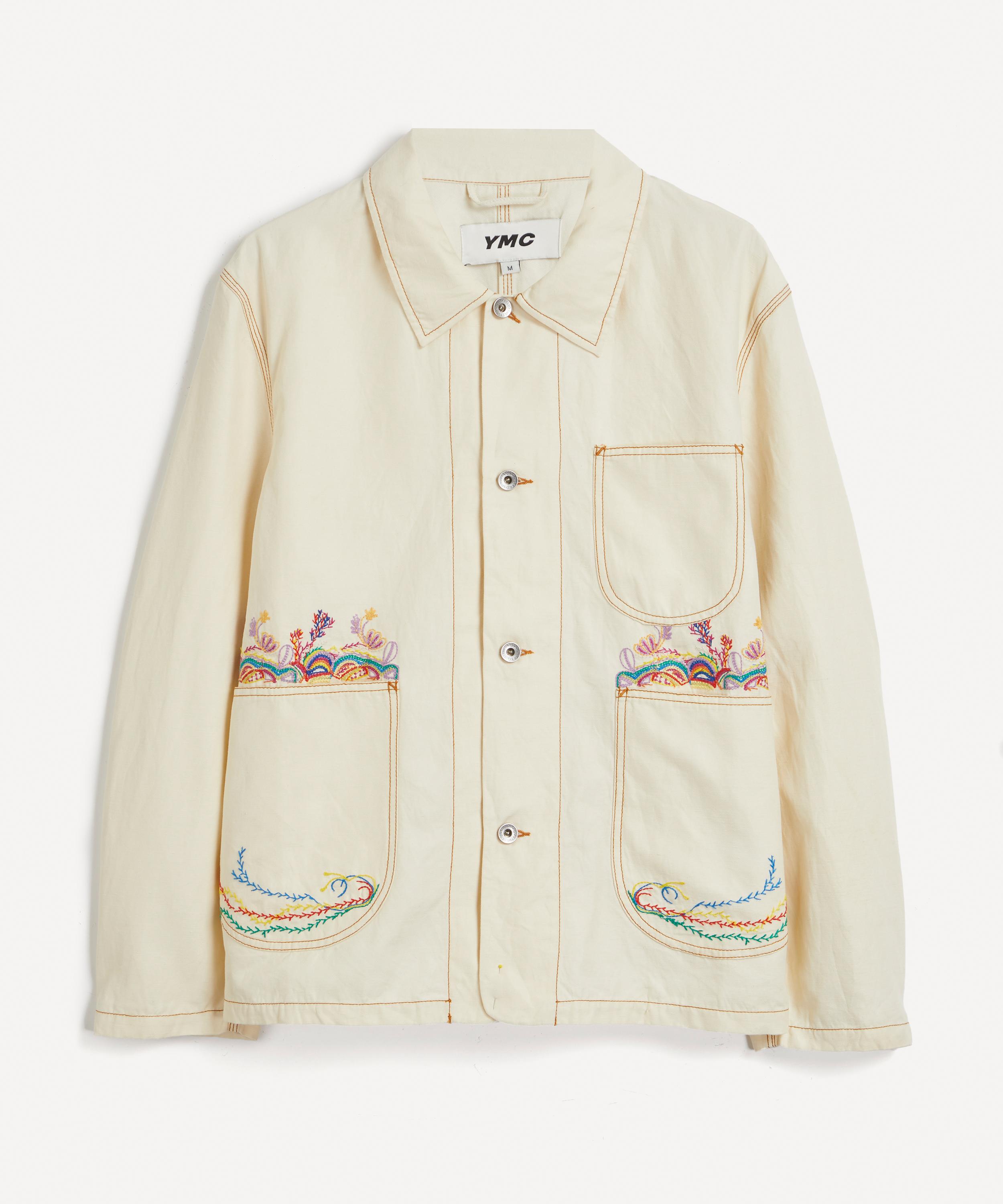 Blue Embroidered Chore Coat