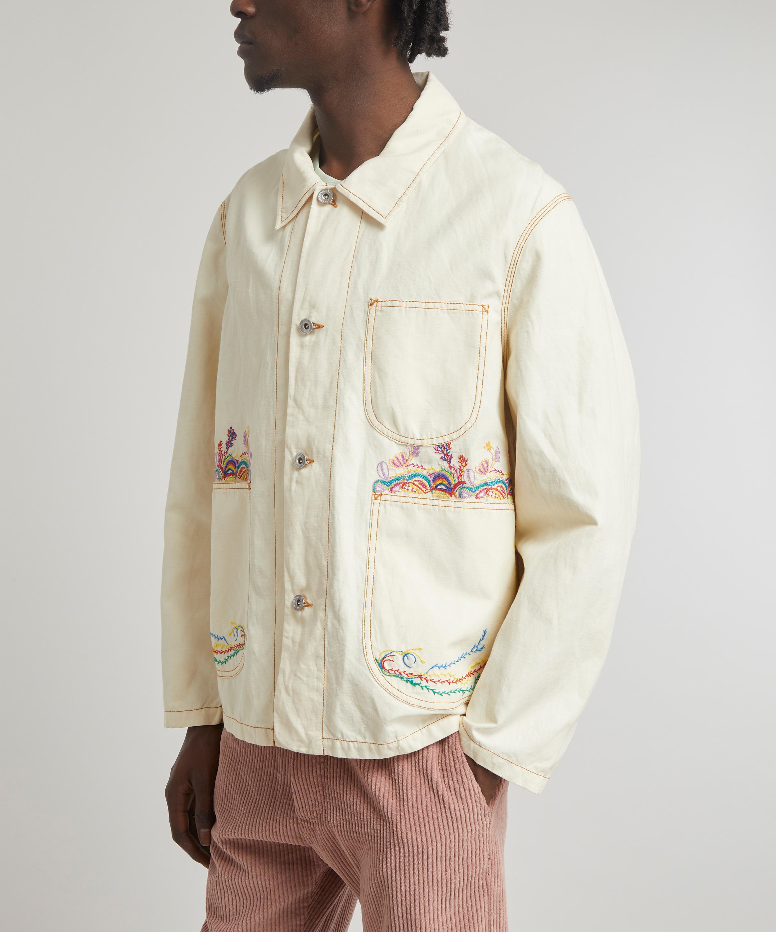 FLOWER EMBROIDERY CHORE JACKET