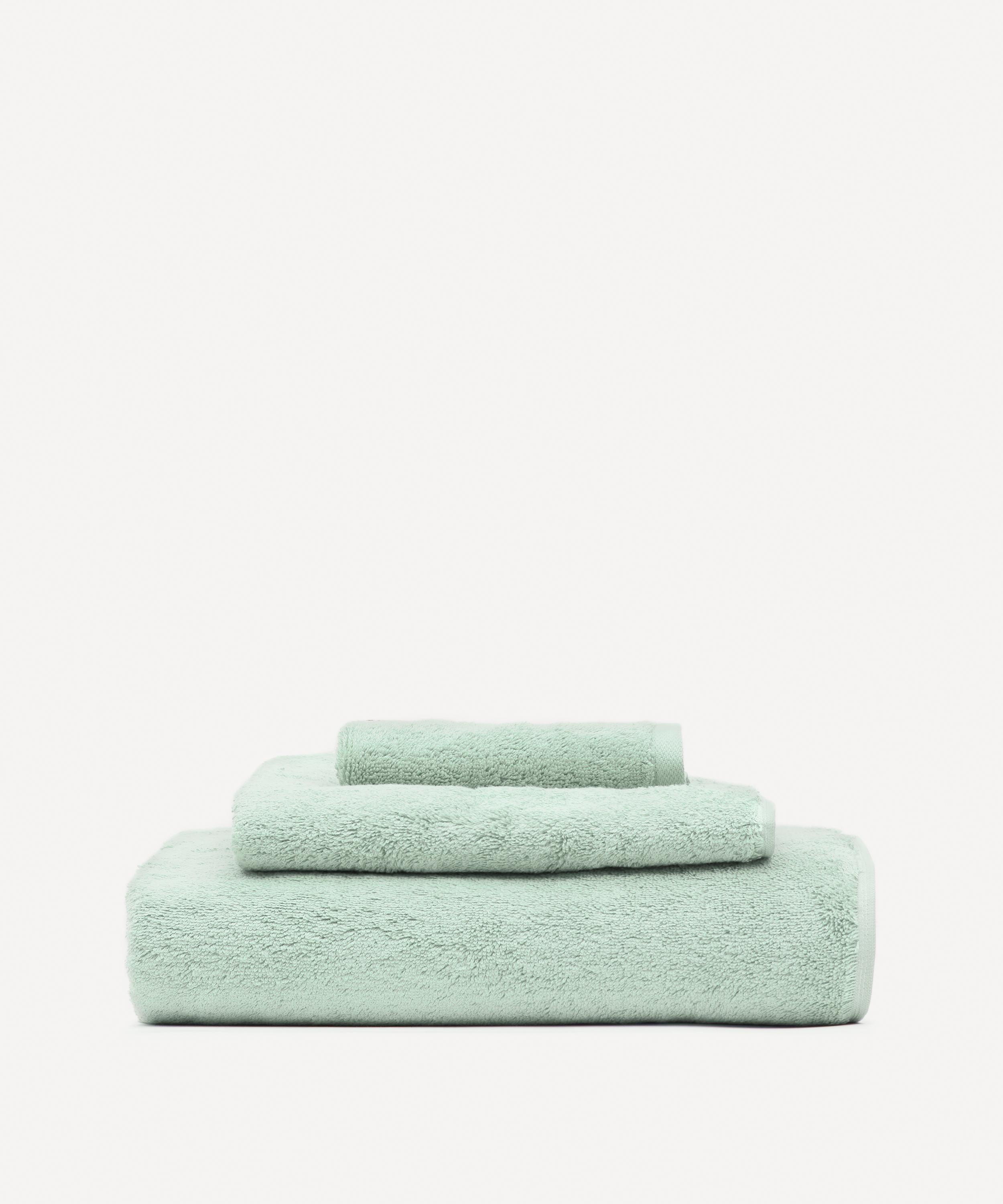 Tekla Organic Cotton Washcloth in Black & Mint