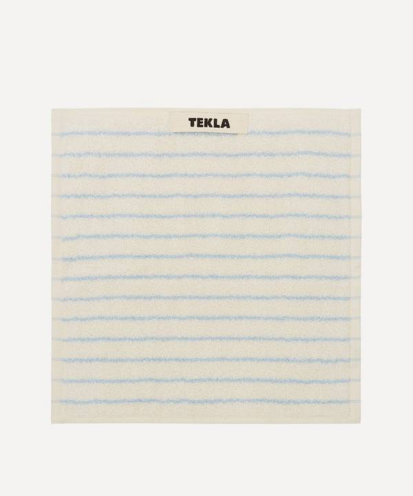 Tekla - Organic Cotton Washcloth in Baby Blue Stripes