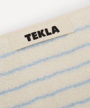 Tekla - Organic Cotton Washcloth in Baby Blue Stripes image number 1