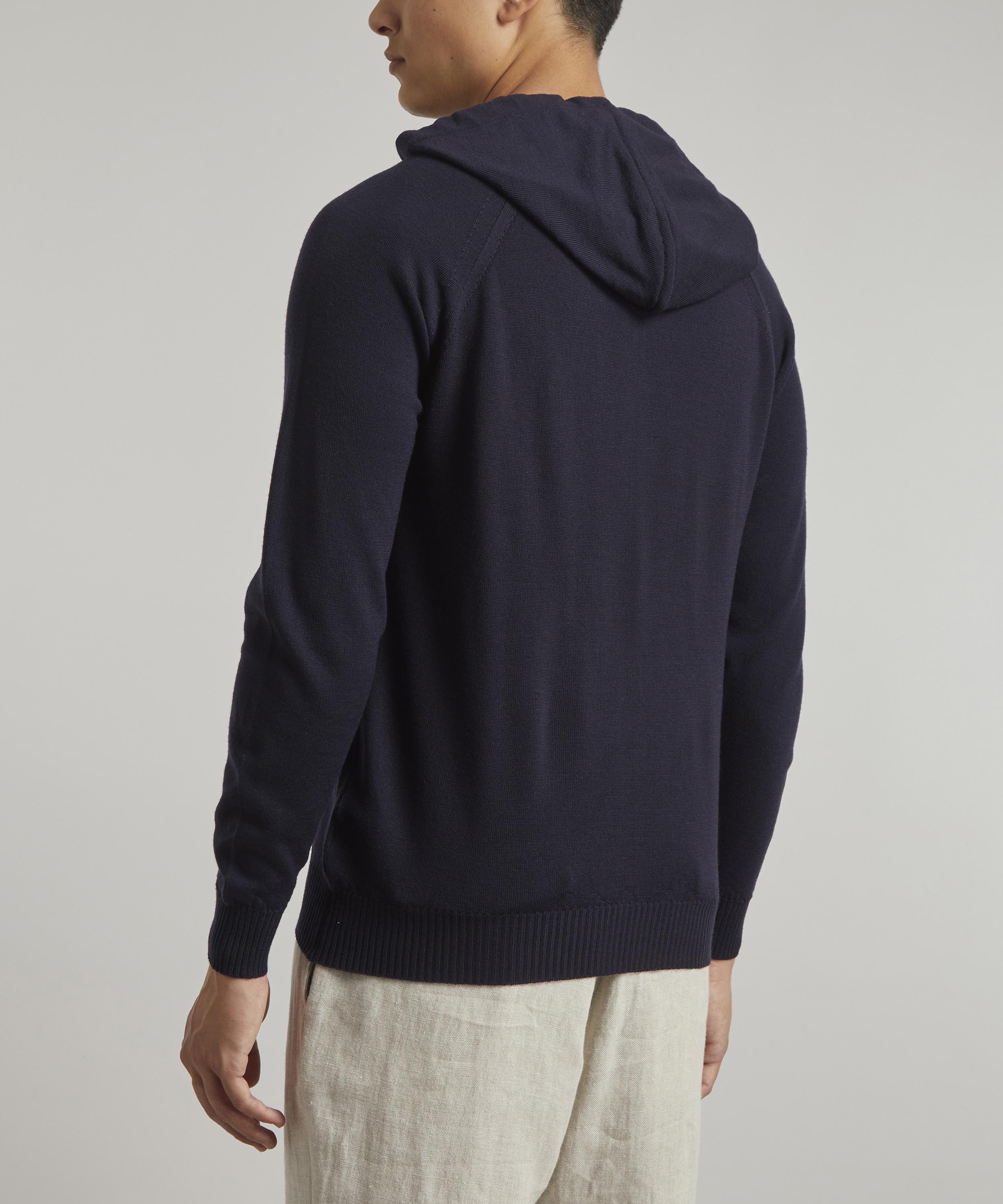 John Smedley Lake Merino Wool Zip Up Hoodie Liberty